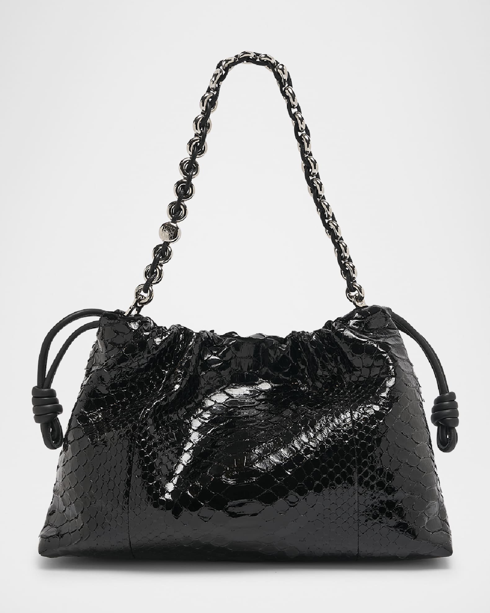 Flamenco Large Shoulder Bag in Patent Python  0