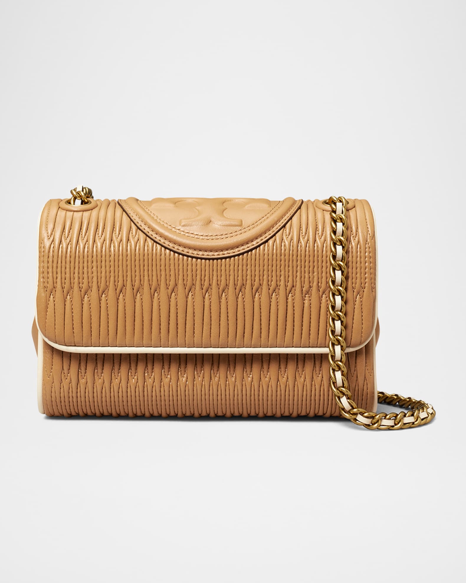 Tory Burch Fleming Small Pleated Convertible Shoulder Bag Neiman Marcus