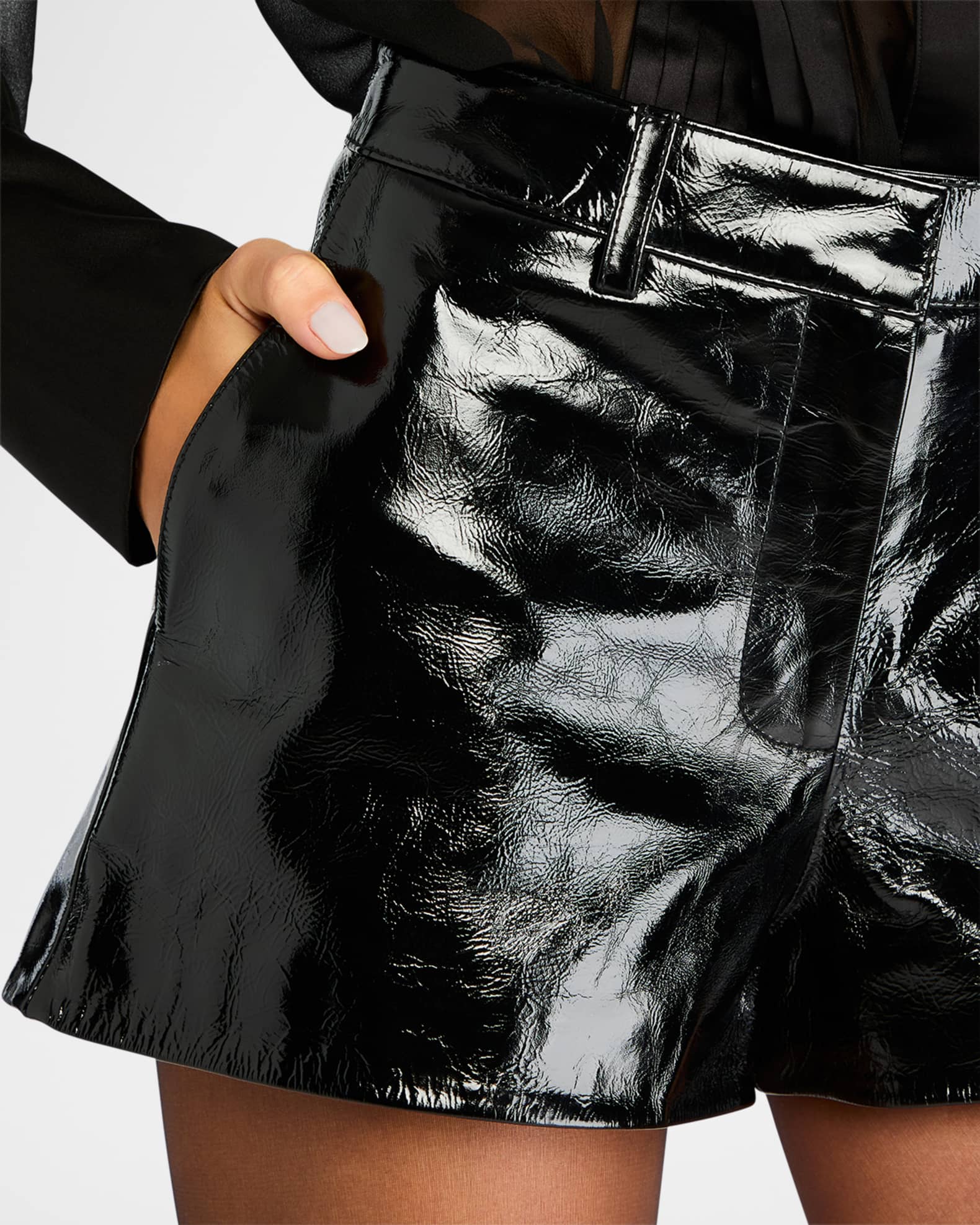 Retrofete Naya Leather Shorts Neiman Marcus