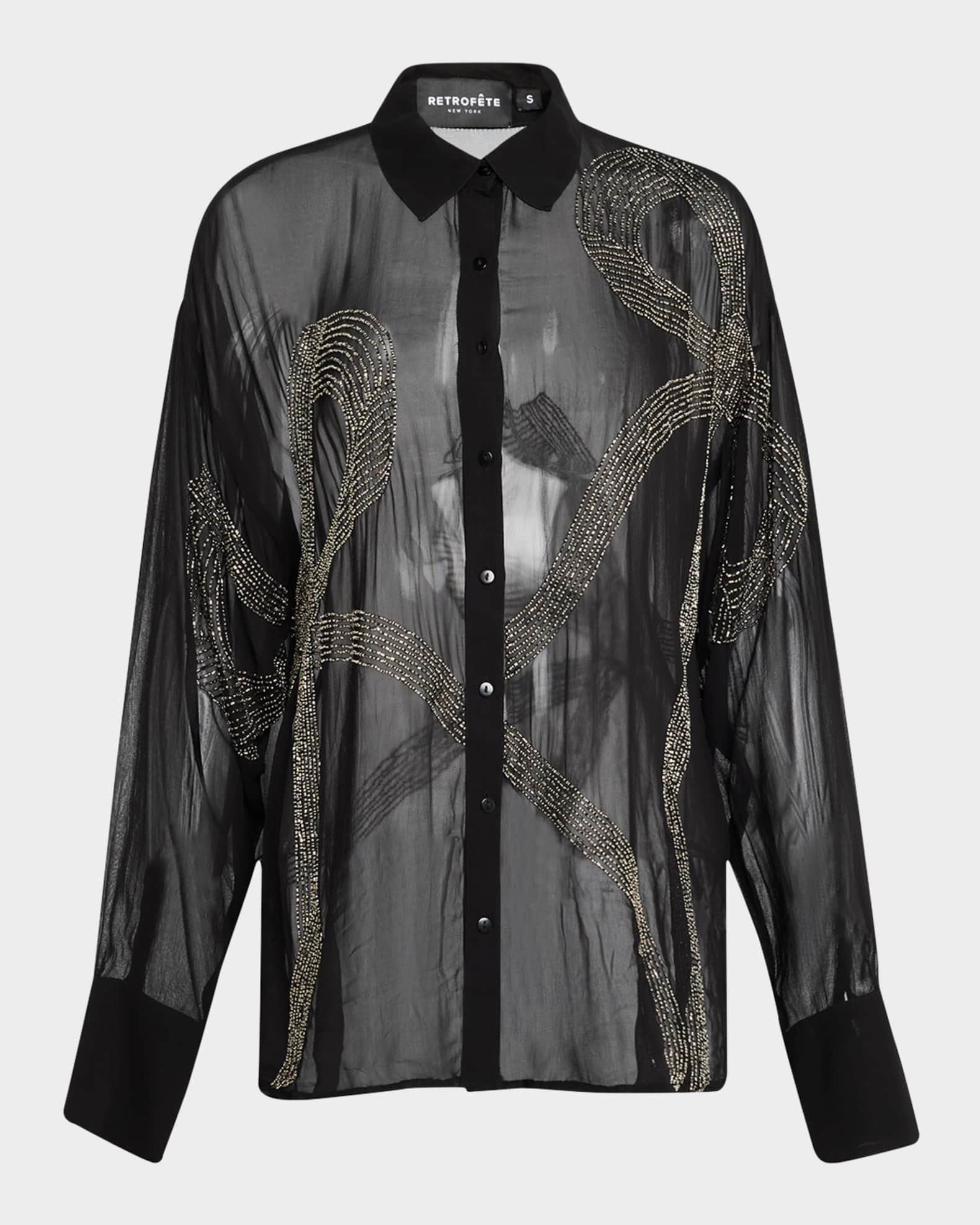 Cherish Sheer Embellished Shirt 0