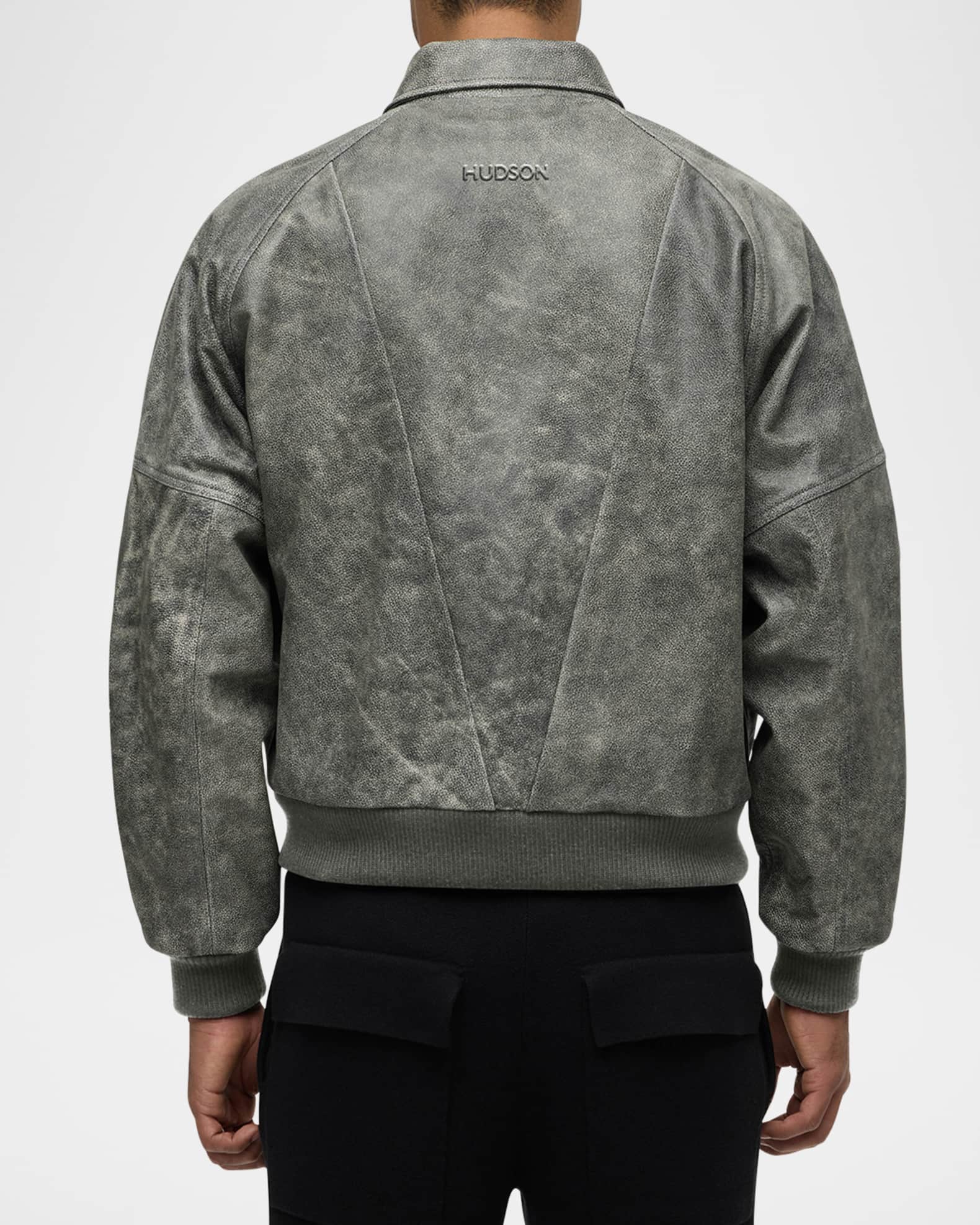 Hudson Men's Leather Bomber Jacket Neiman Marcus