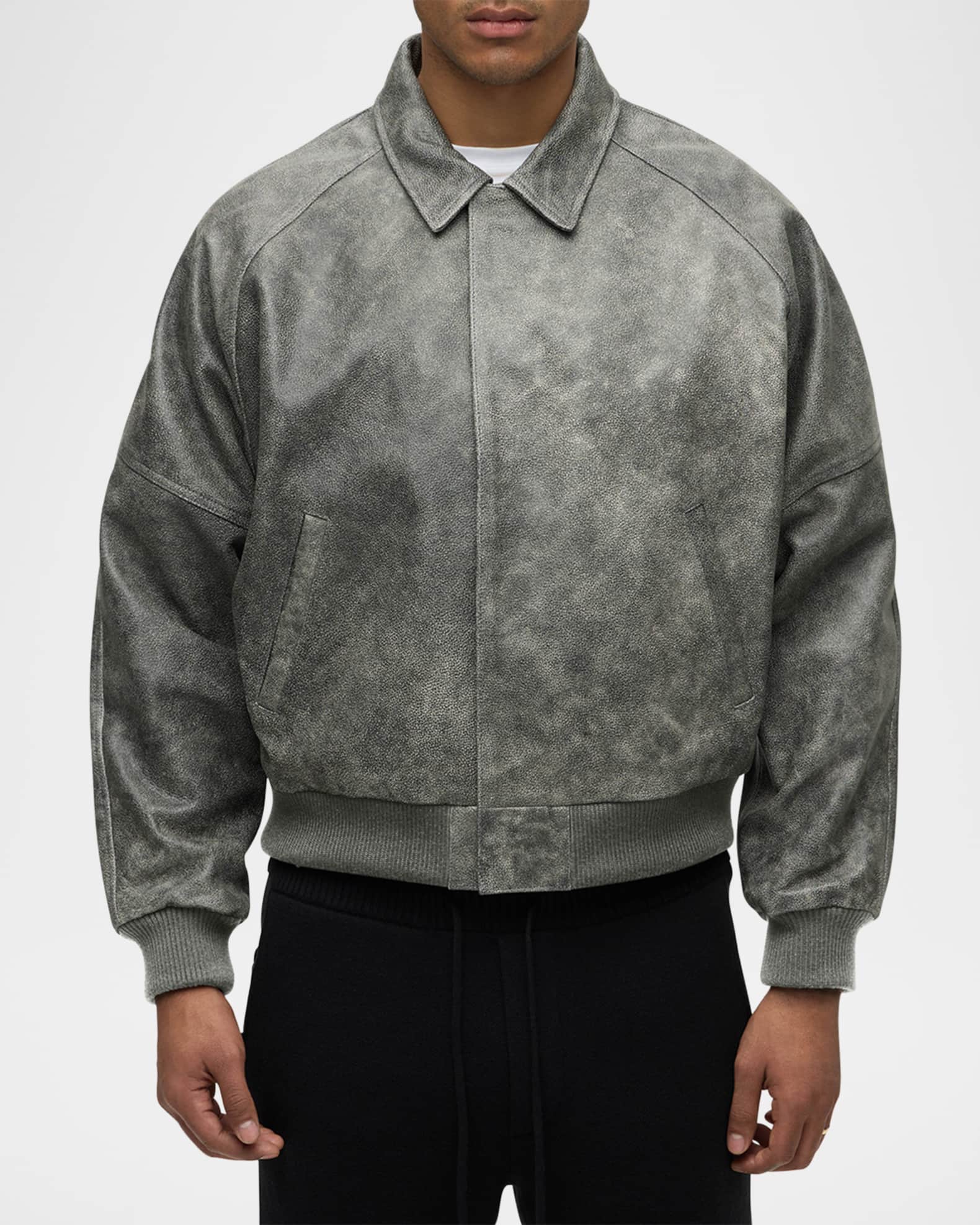 Hudson Men's Leather Bomber Jacket Neiman Marcus