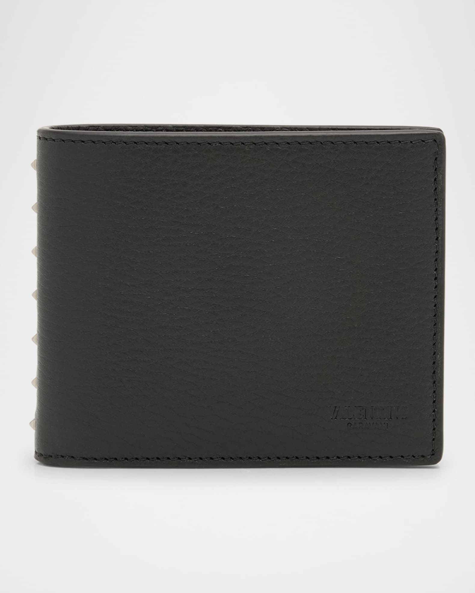 Men's Grained Leather Bifold Wallet 0