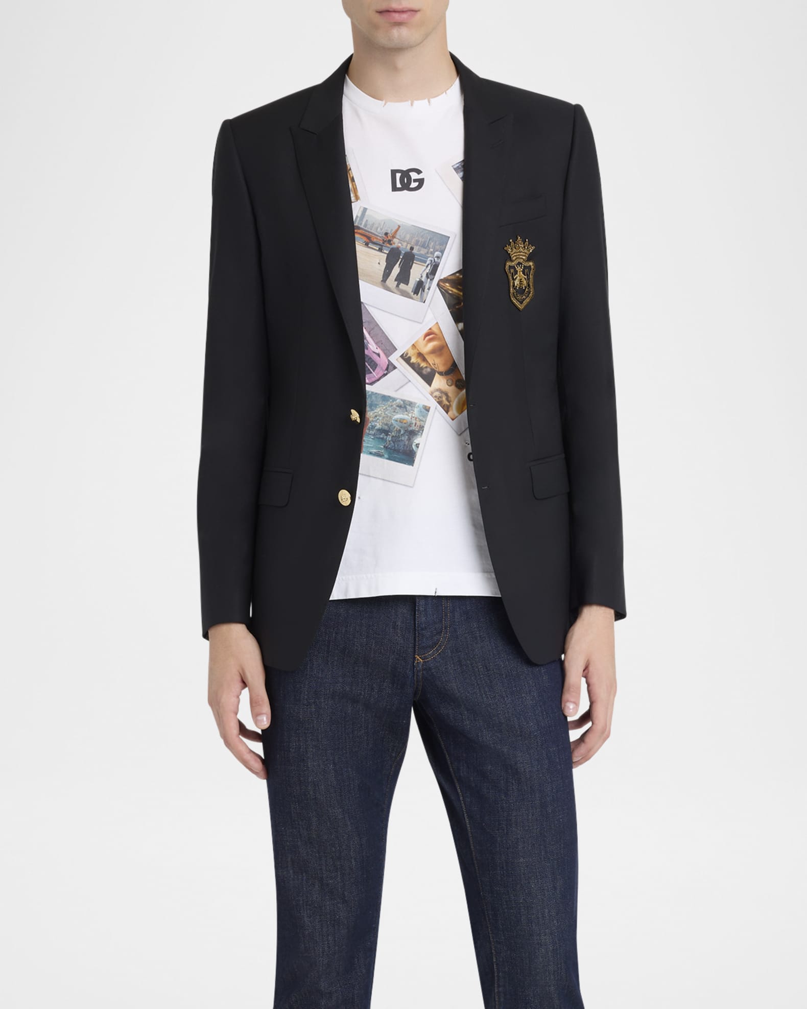 【関送込】DOLCE & GABBANA◆COTTON BLAZER Dolce & Gabbana Blazer Bronze Monkey Print Silk Slim Jacket