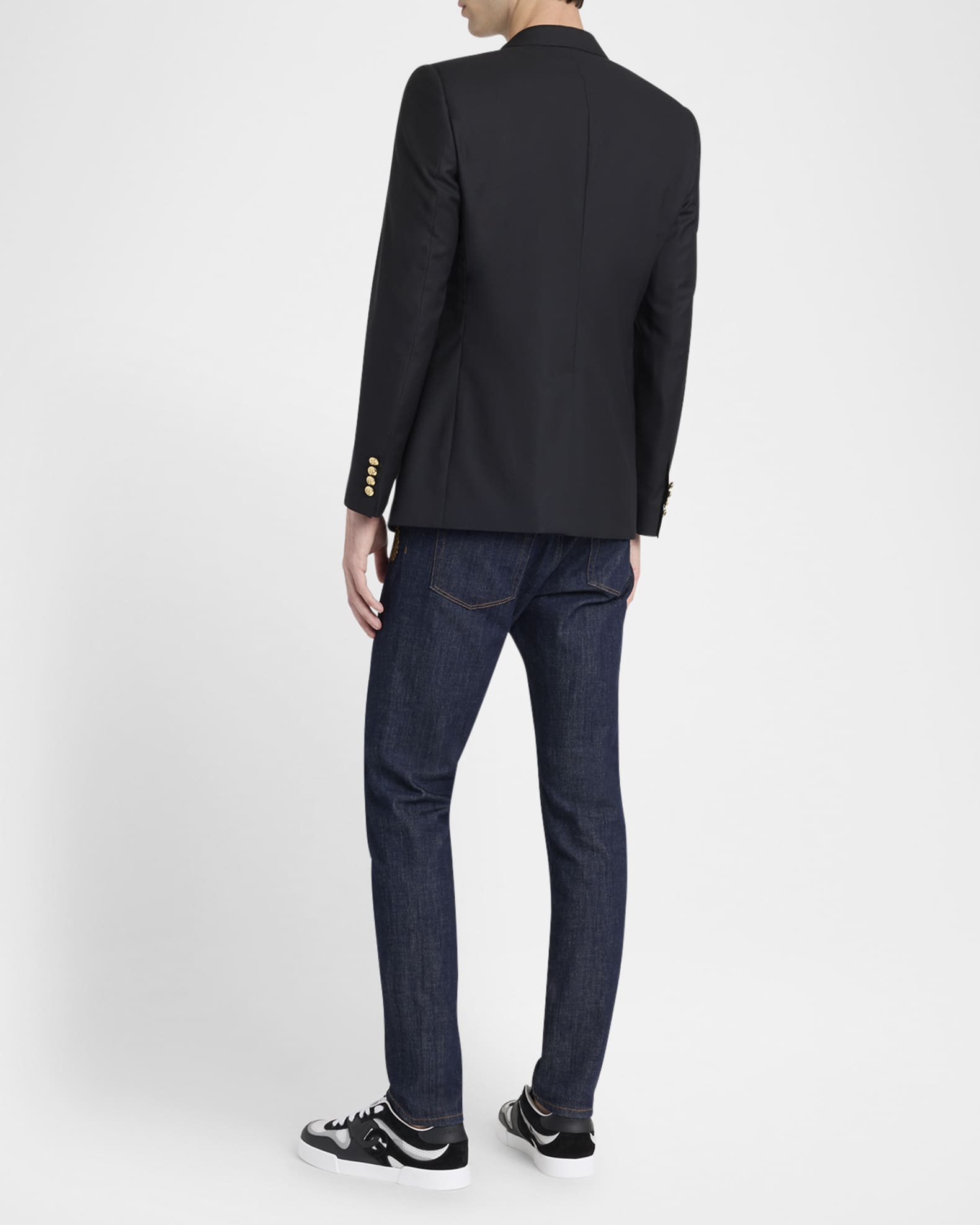 Dolce&Gabbana Men's Peak-Lapel Emblem Blazer | Neiman Marcus