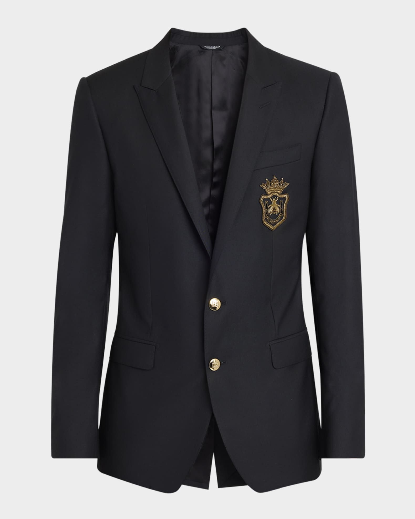 Dolce&Gabbana Men's Peak-Lapel Emblem Blazer | Neiman Marcus