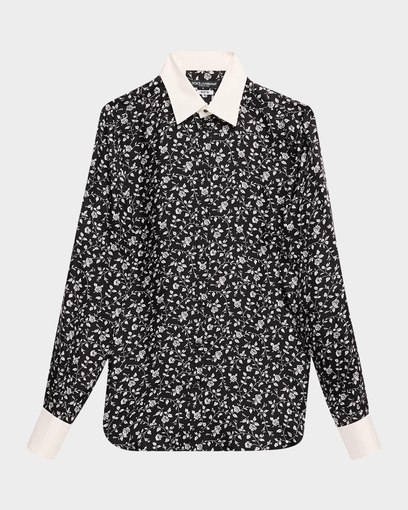 Men's Floral-Print Dress Shirt 0
