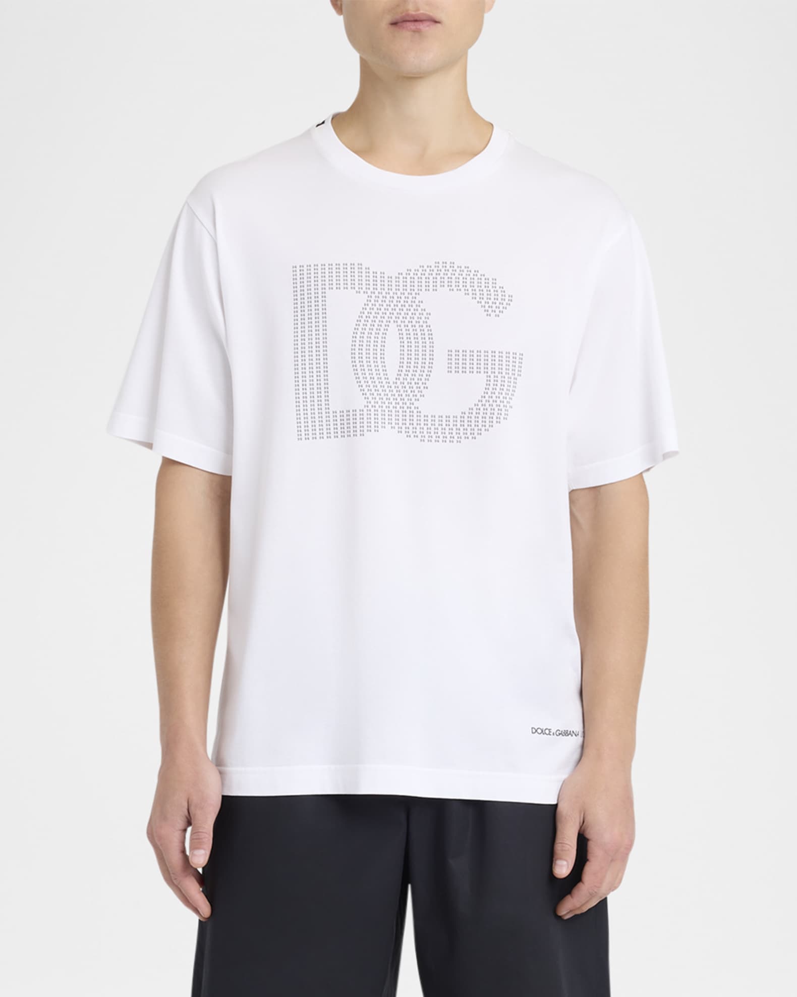【関税・送料込】Dolce & Gabbana DG ロゴ 半袖Tシャツ Dolce & Gabbana Cotton Dg Logo Dj Plate T-Shirt Dg Red Gold