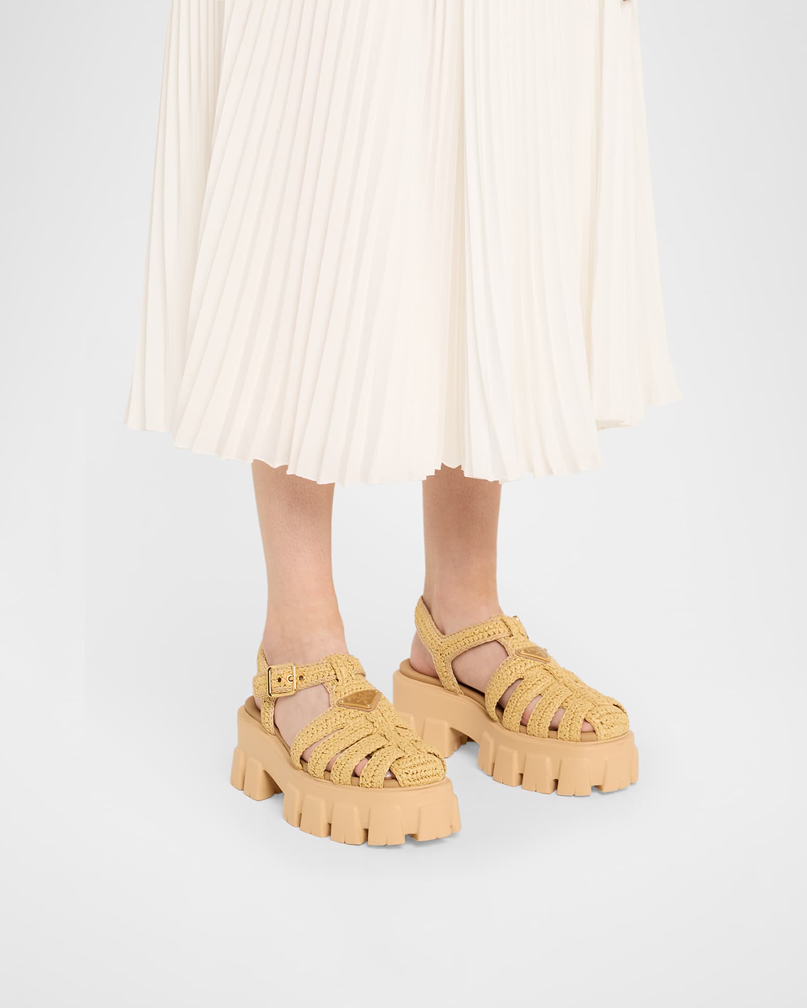 Monolith Raffia Chunky Fisherman Sandals 1