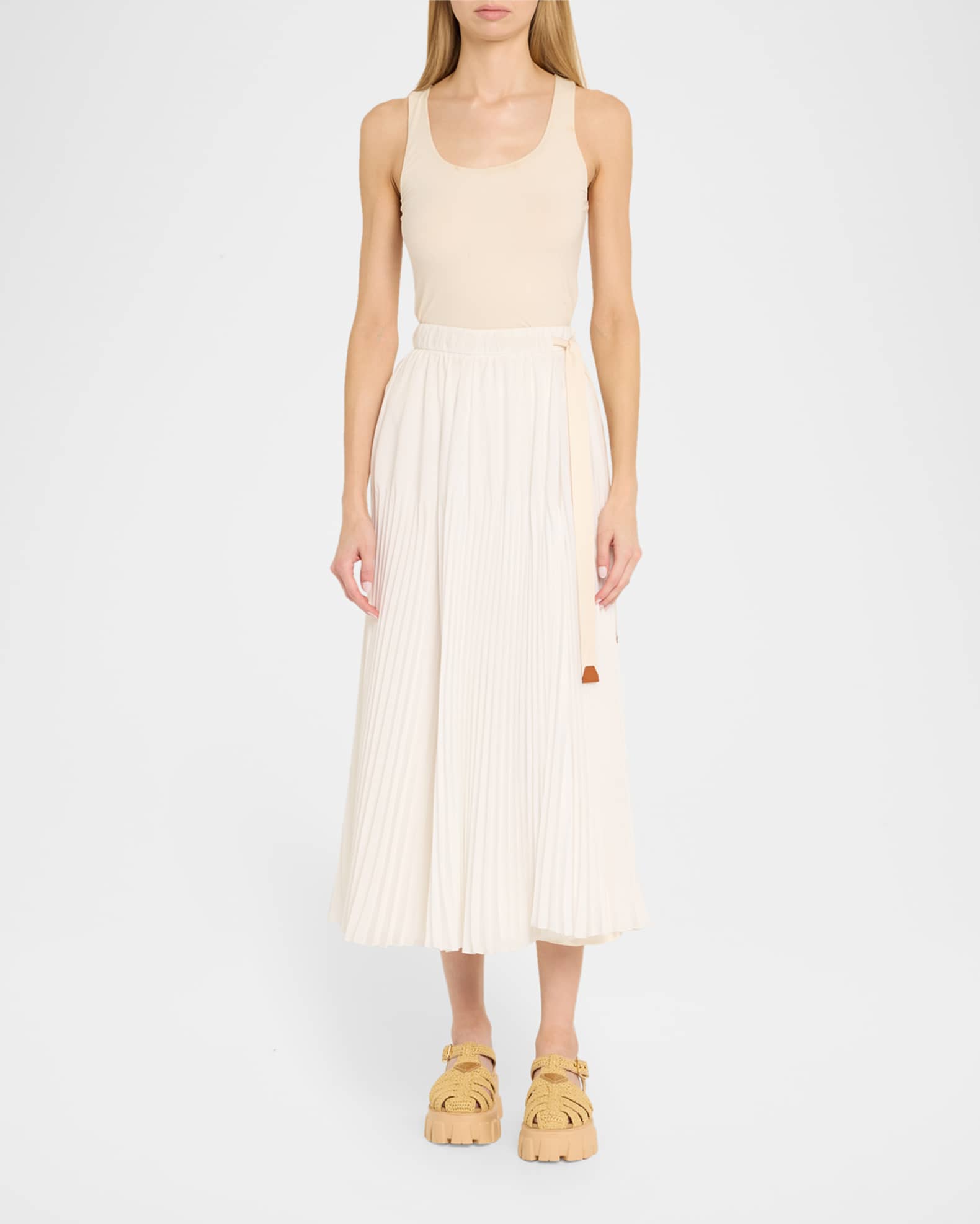 Prada Monolith Raffia Chunky Fisherman Sandals | Neiman Marcus