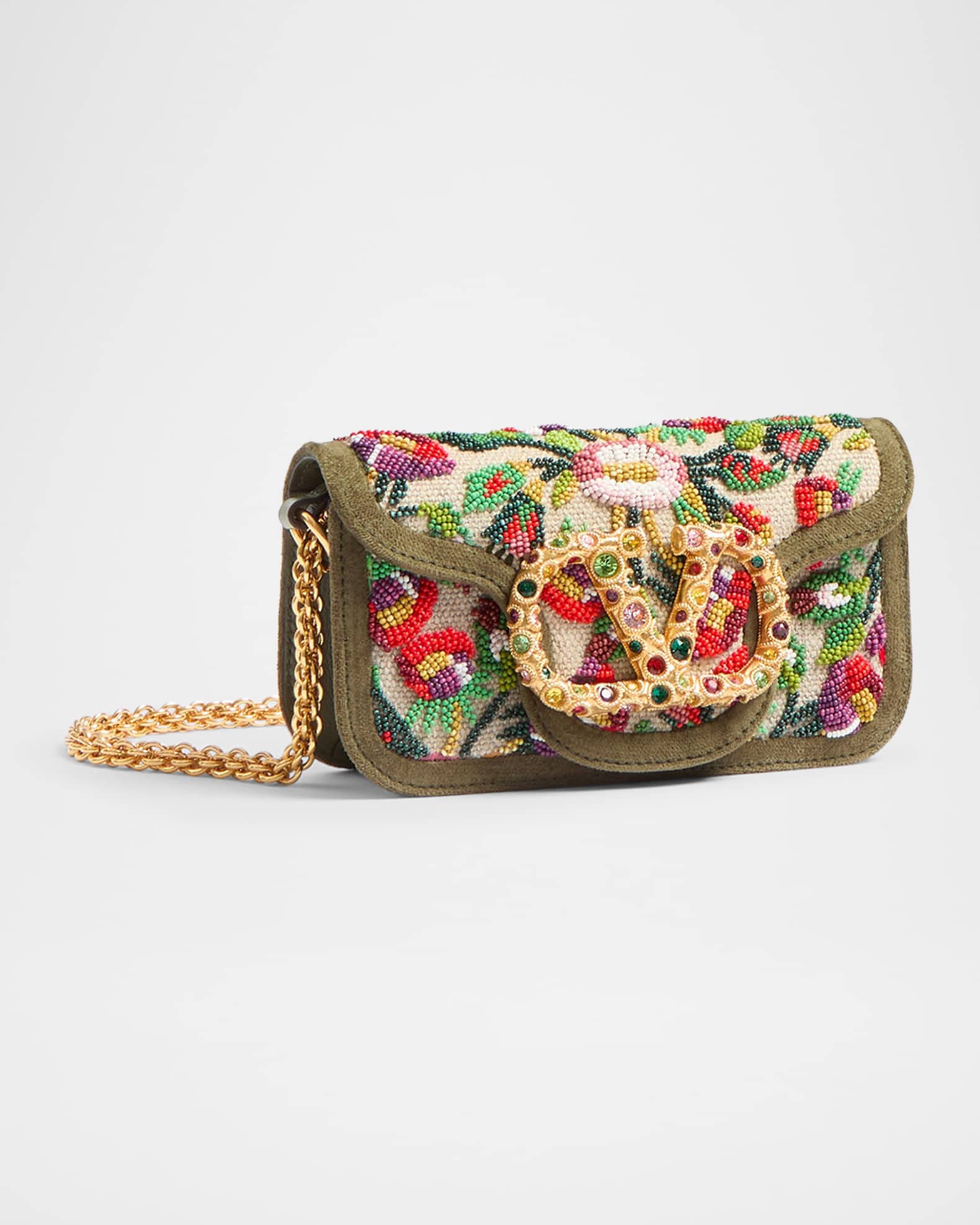 Valentino Garavani Loco Small Flower Beaded Shoulder Bag | Neiman