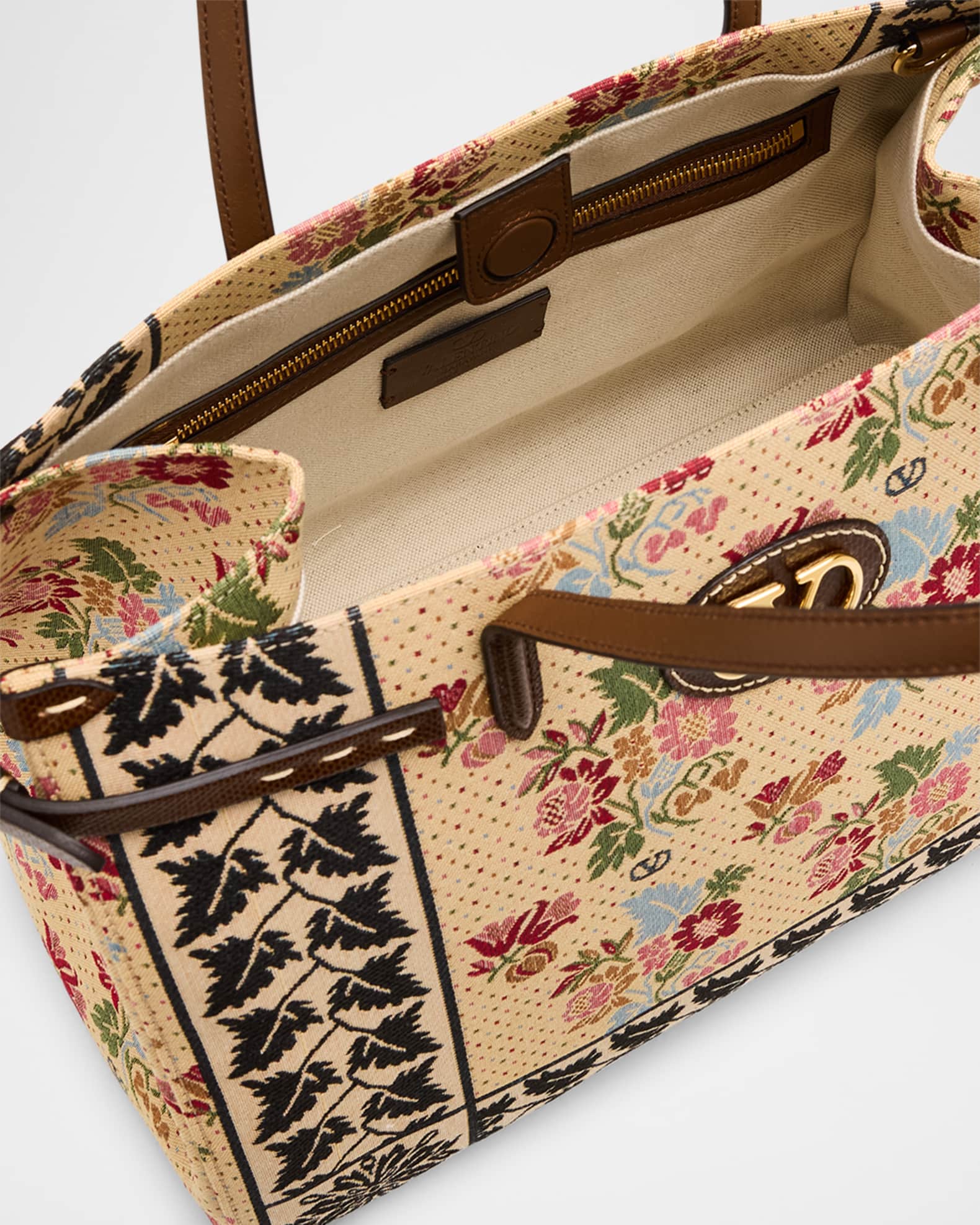 Valentino Garavani Antibes Medium Flower & Leaves Jacquard