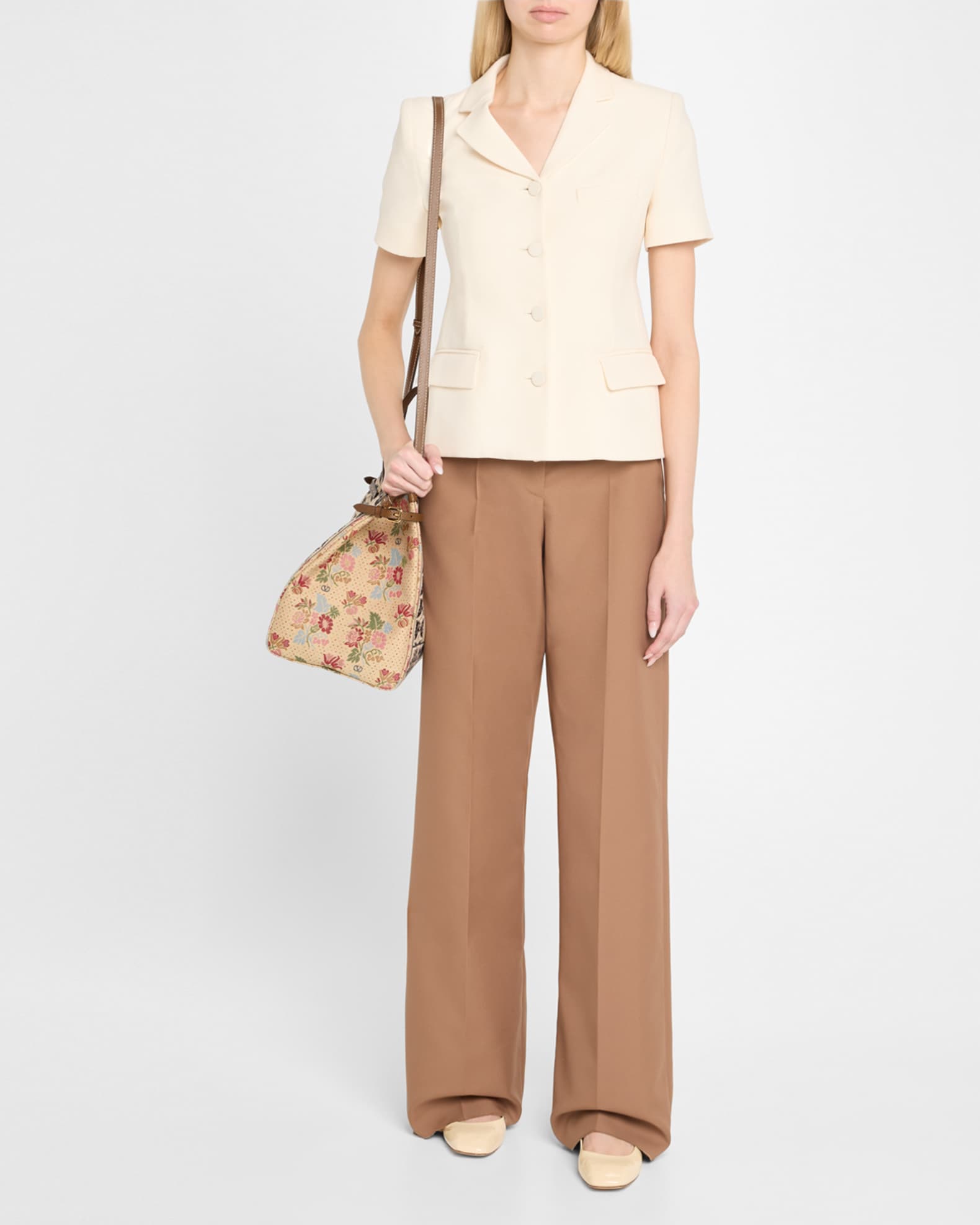 トートバッグ ANTIBES MEDIUM TOTE BAG IN JACQUARD FABRIC Valentino Garavani Antibes Medium Shopping Bag In Jacquard