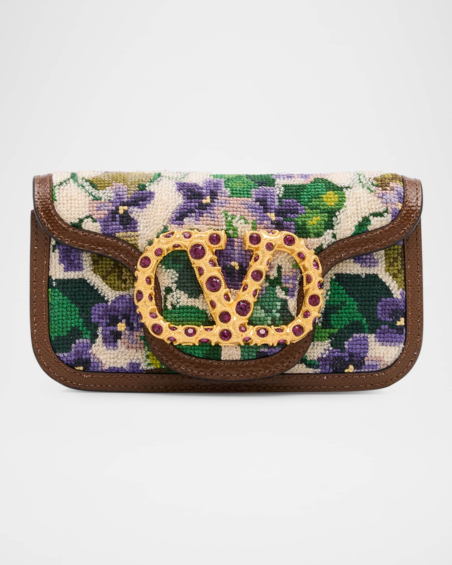 Loco Embroidered Small Shoulder Bag with Jewel Logo 0
