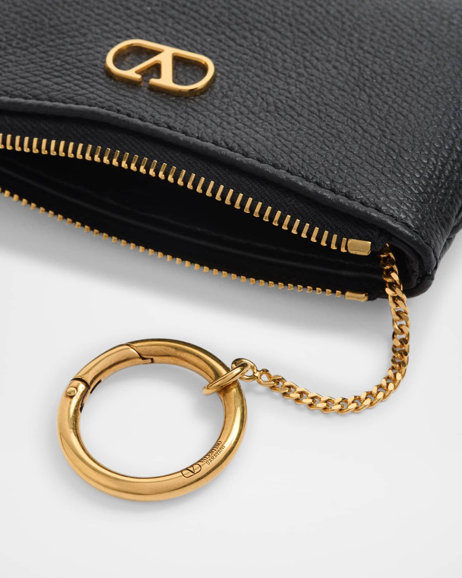 Valentino garavani vlogo soft grain leather flap wallet top