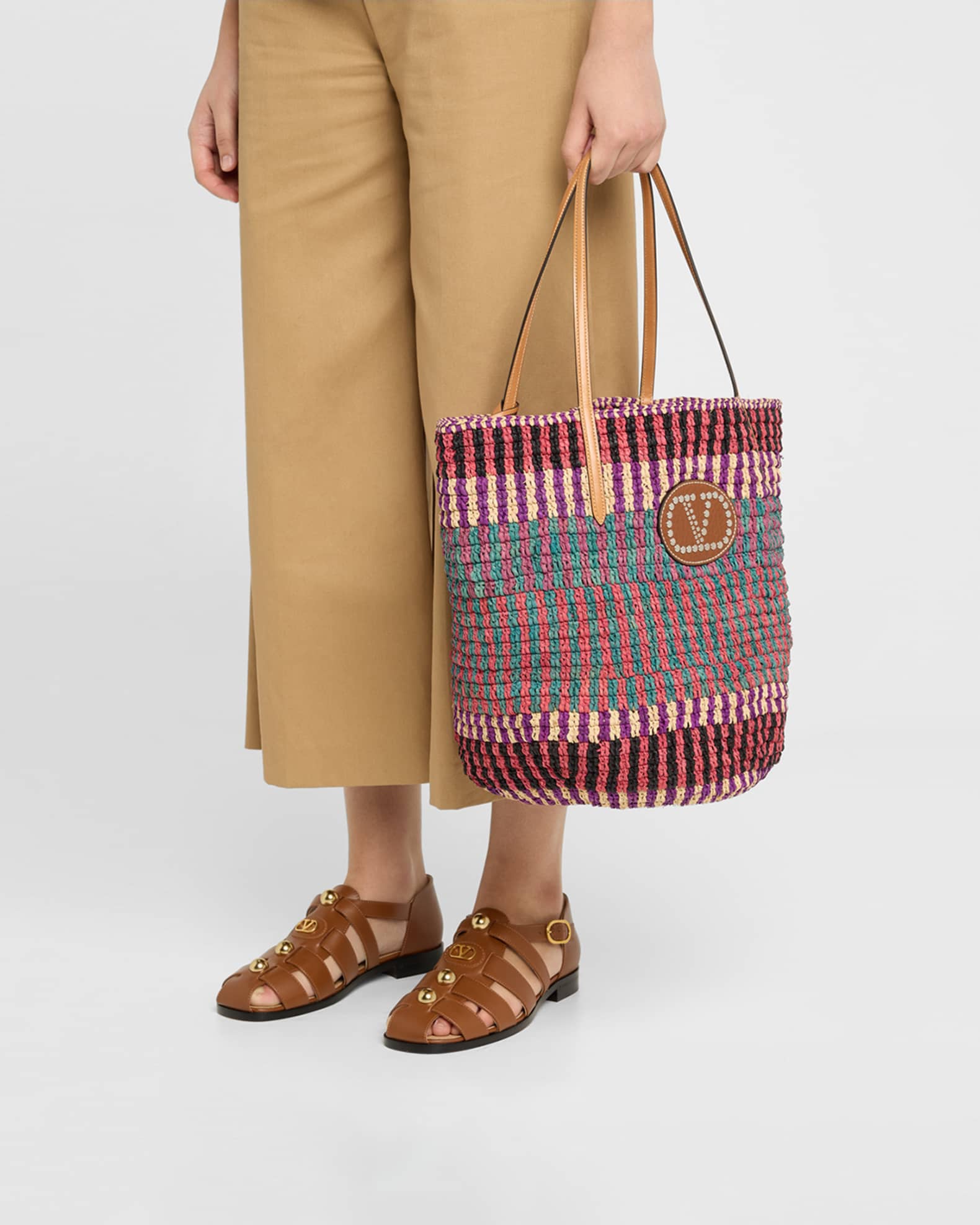 North-South Crochet Raffia Tote Bag 1