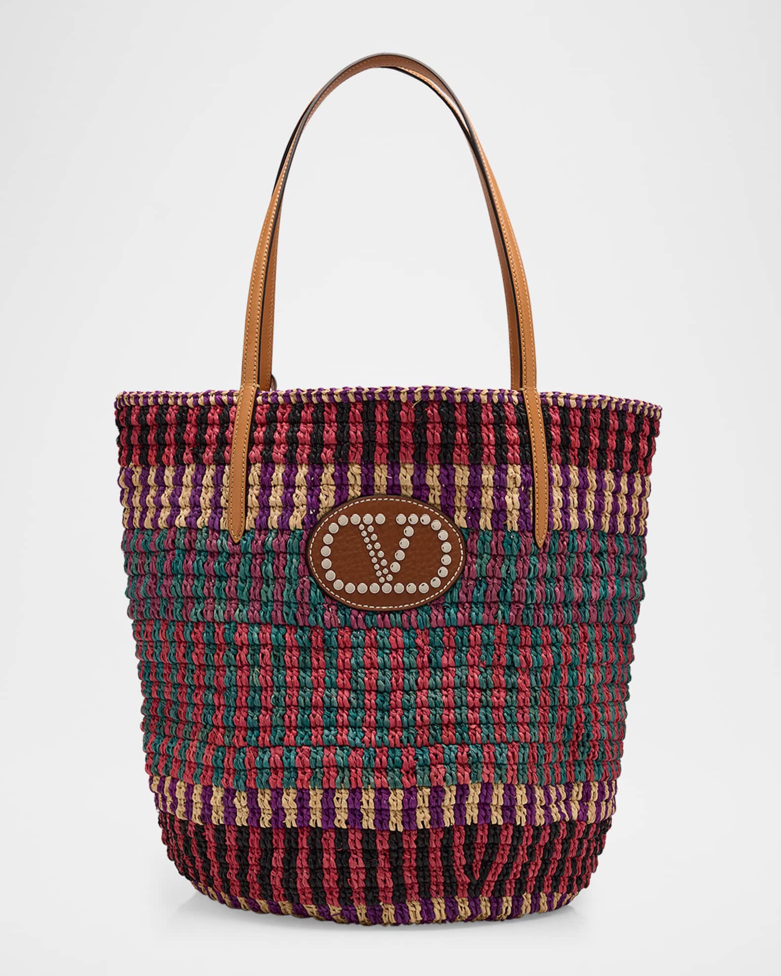 North-South Crochet Raffia Tote Bag 0