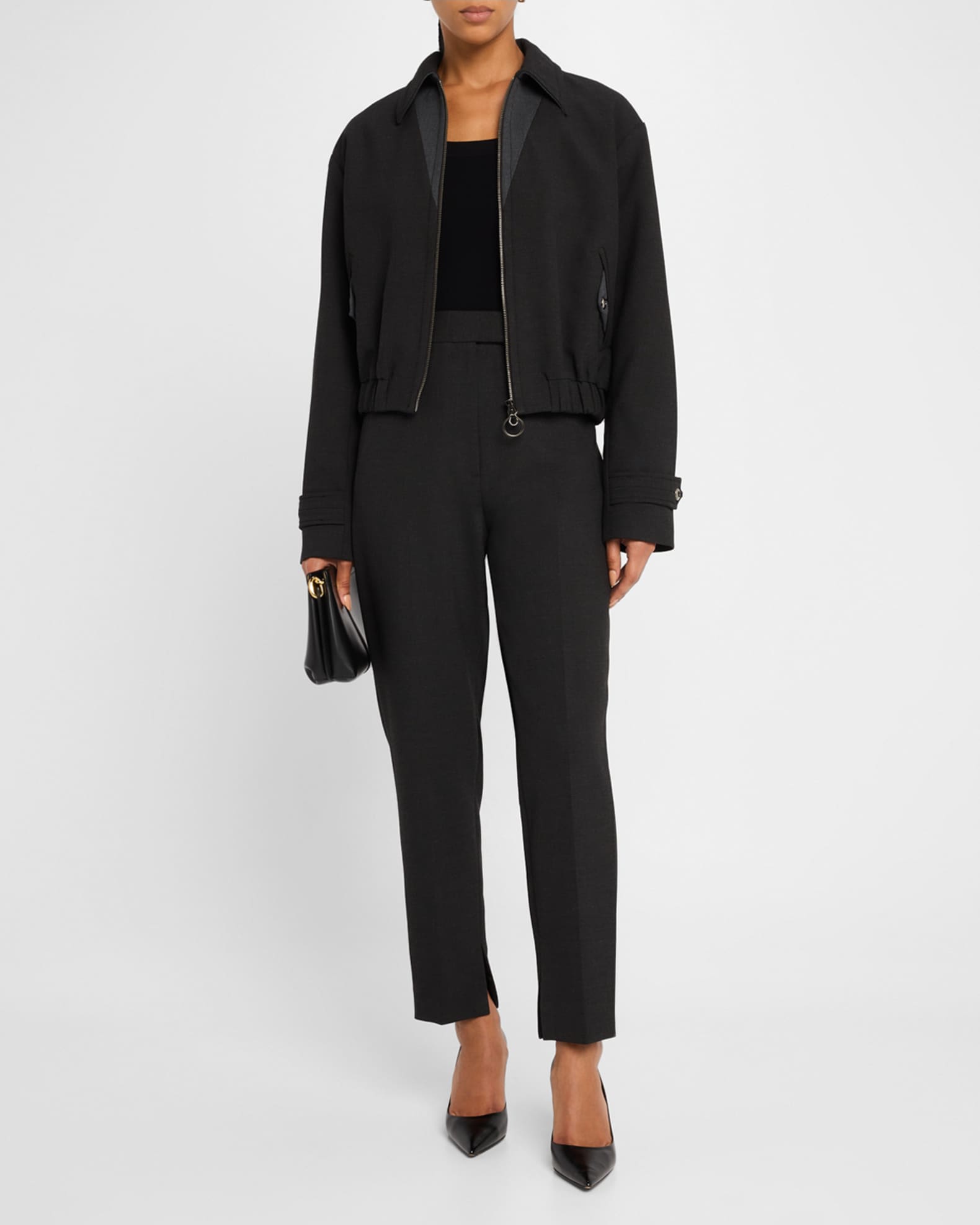 Double-Face Luxe Ponte Straight-Leg Pants 1