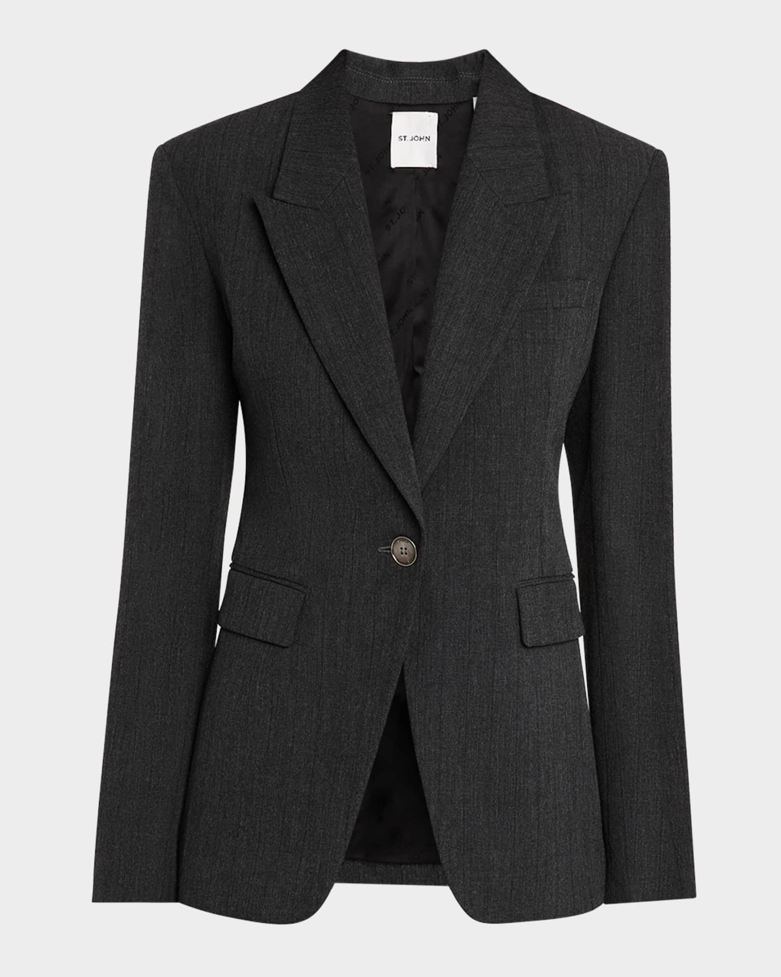 St. John Pinstripe Single-Breasted Suiting Jacket | Neiman