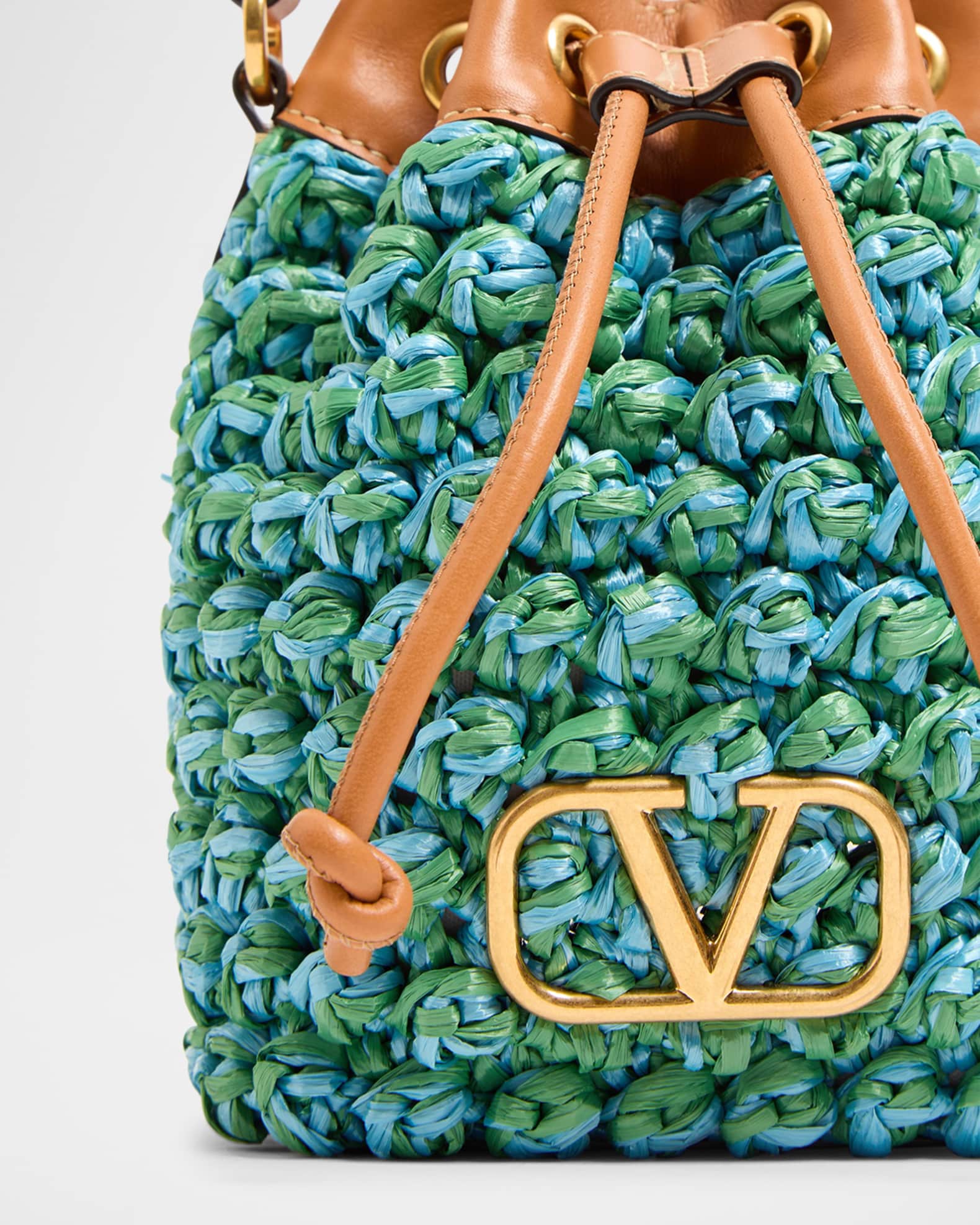ハンドバッグ VALENTINO MULTICOLOR CROCHET VLOGO HANDBAG Valentino Garavani VLOGO Signature Medium Crochet Tote Bag