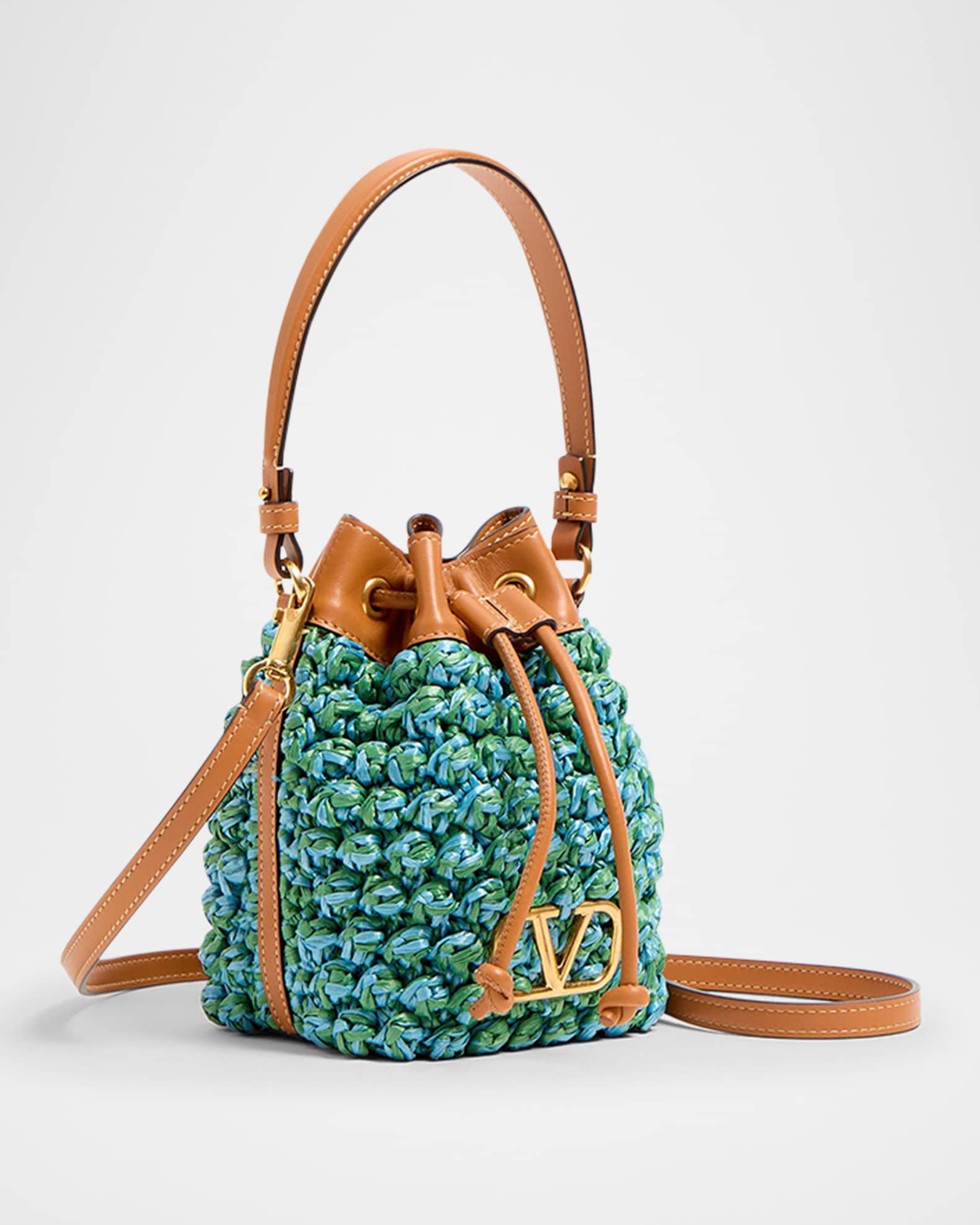 VLOGO Signature Mini Drawstring Crochet Bucket Bag 1