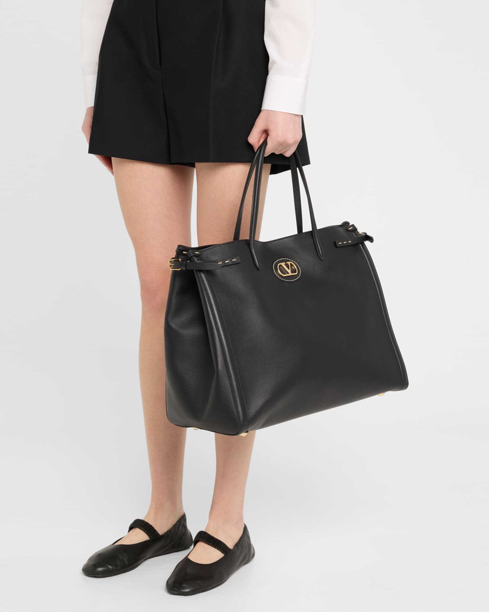 Antibes Large Napa Leather Tote Bag 1