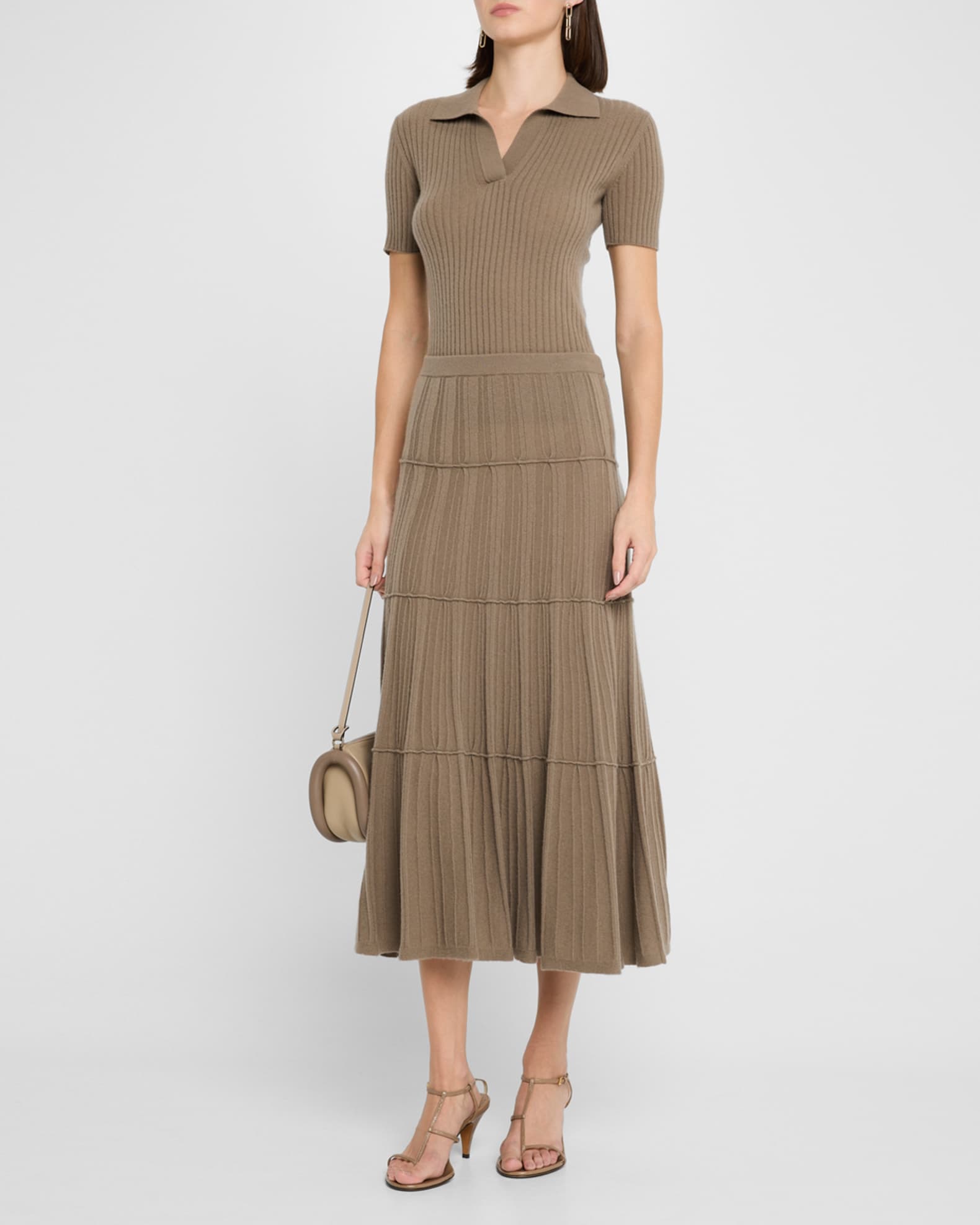 Gabriela Ribbed Cashmere Midi Skirt 1