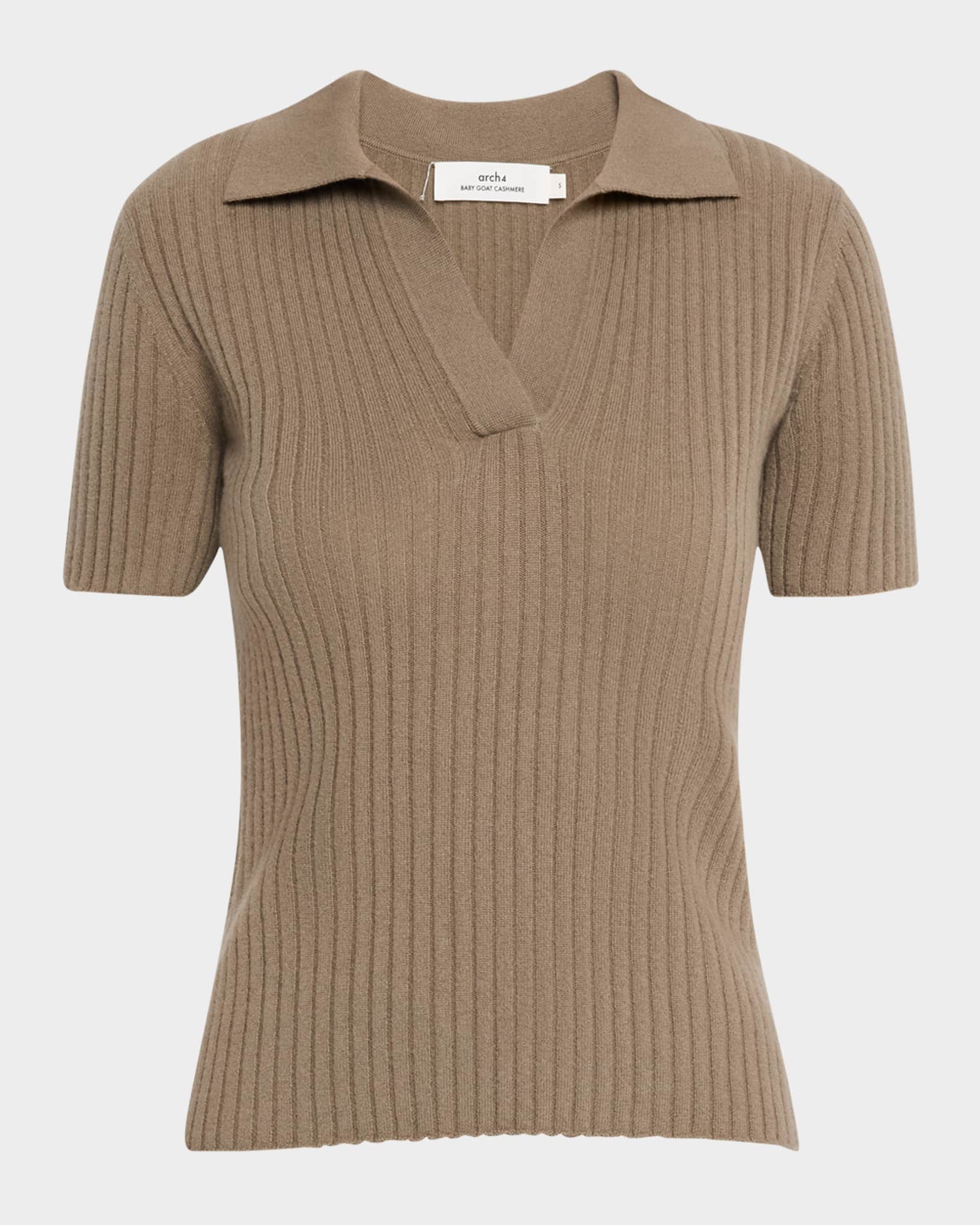 Jennifer Ribbed Cashmere Polo 0