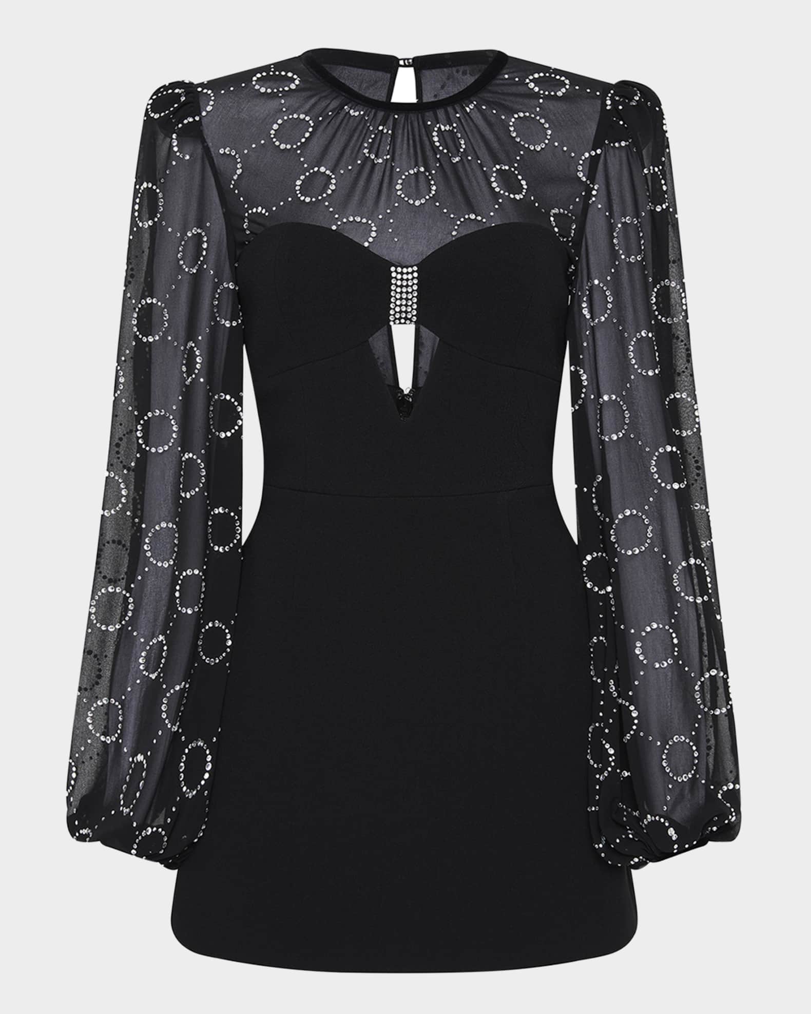 Ellasandra Crystal-Studded Cutout Mini Dress 0