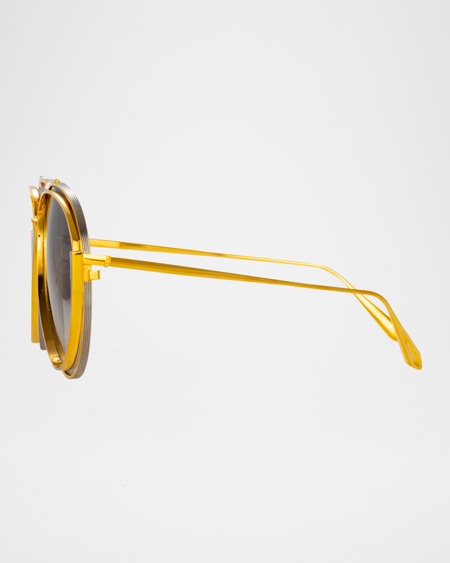 Linda Farrow Francisco 18K Gold-Plated Titanium Aviator