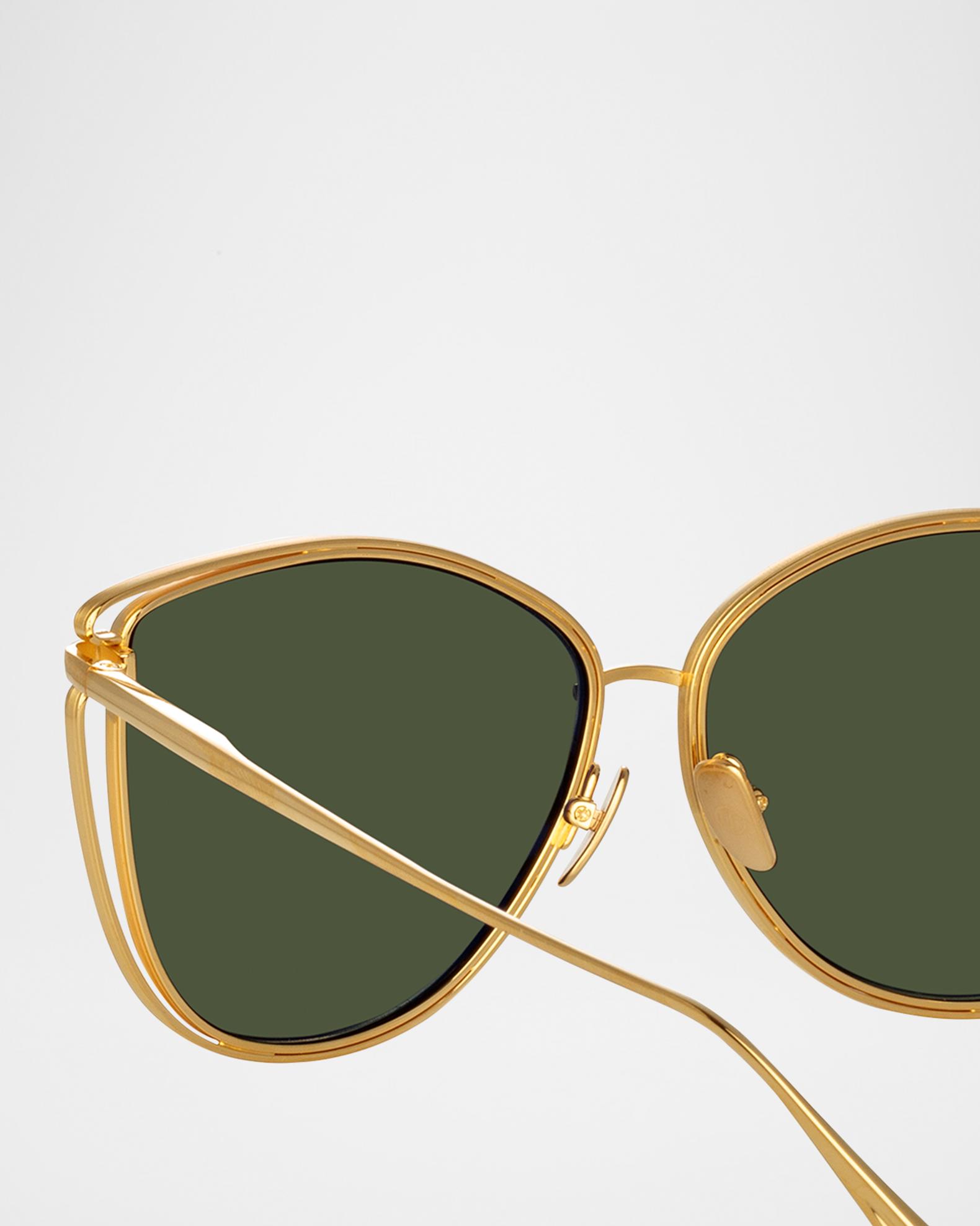 Linda Farrow Dinah Titanium Cat-Eye Sunglasses | Neiman Marcus display picture 1