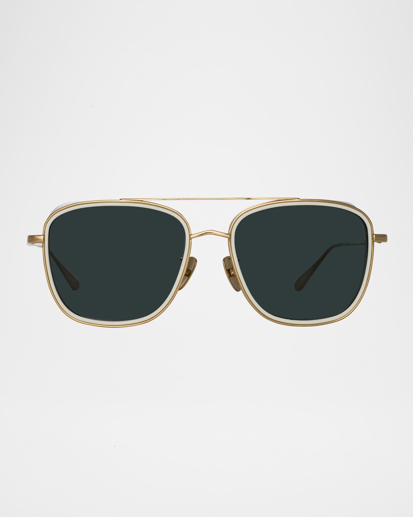 Linda Farrow Omar Gold Aviator Sunglasses LFL804 C7 Titanium NWT Full Set Linda Farrow - Meret Sunglasses | Specs Collective main image 2