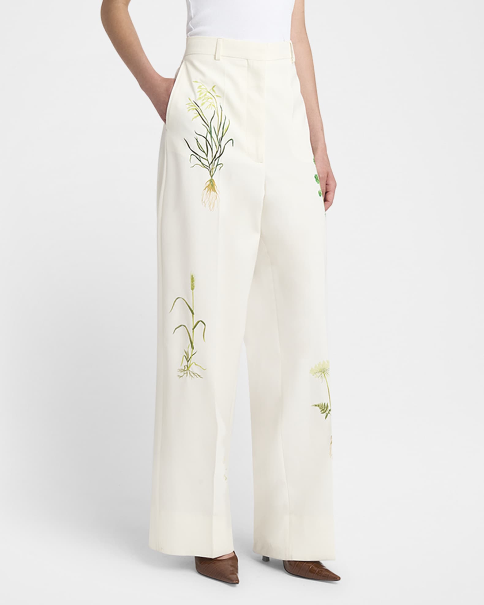 パンツ Stella Mccartney Embroidered Wool Palazzo Pant Stella McCartney Embroidered Wool Palazzo Pant – LOZURI®
