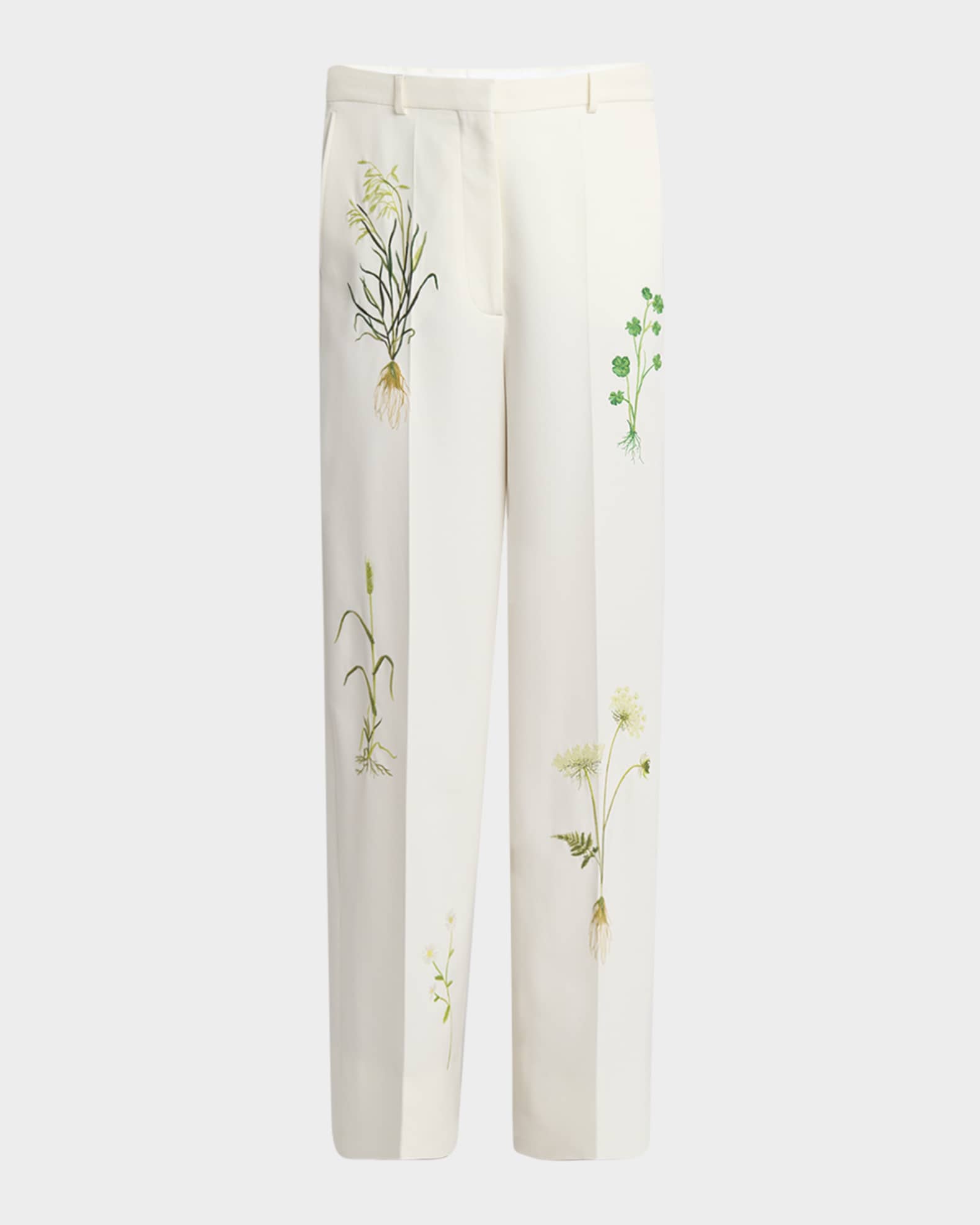 パンツ Stella Mccartney Embroidered Wool Palazzo Pant Stella McCartney Floral Embroidered Loose Wool Pants