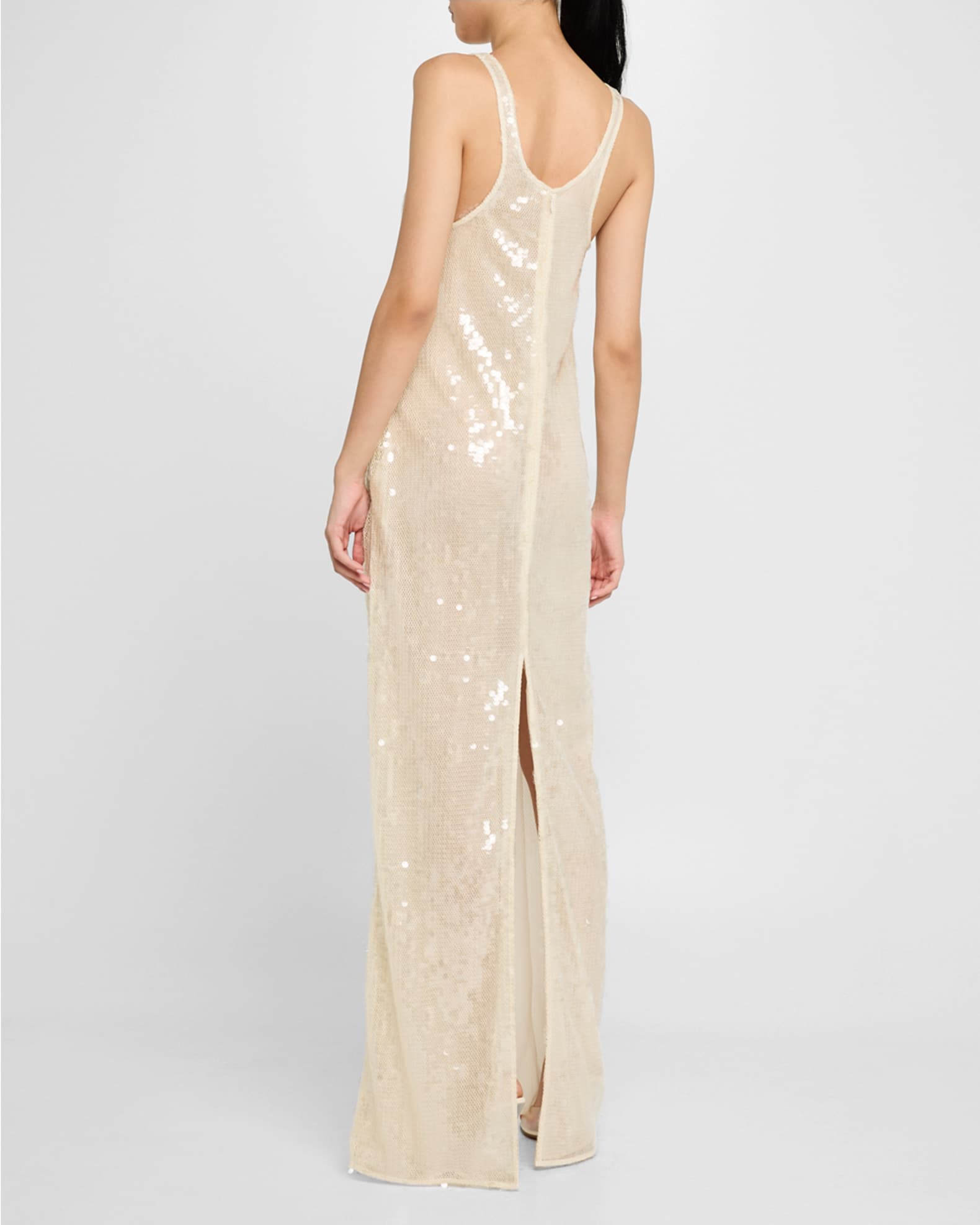 Stella McCartney Long Sheer Sequined Tank Gown | Neiman Marcus