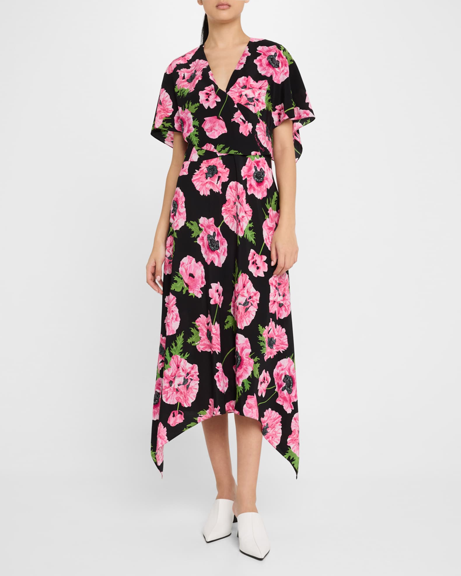 Stella McCartney Floral Print Asymmetric Midi Dress | Neiman