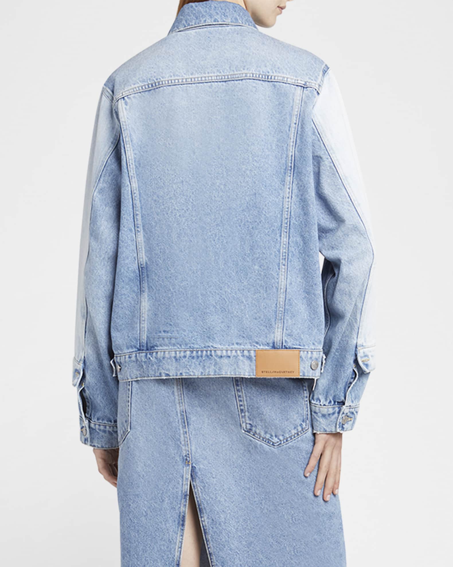 Stella McCartney Mixed Denim Jacket | Neiman Marcus