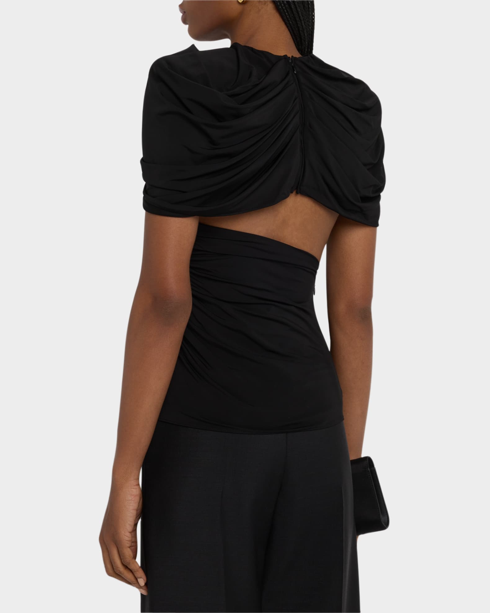 Stella McCartney Draped Cutout Cape Top | Neiman Marcus