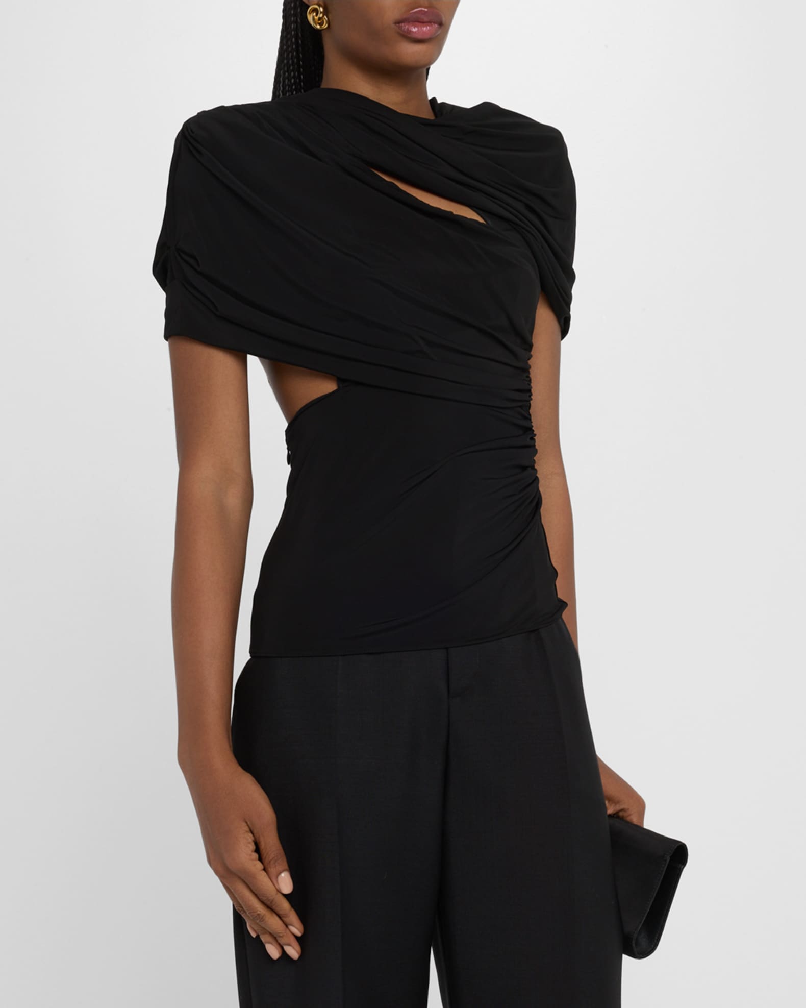 【送料&関税込】Stella McCartney Cape Stella McCartney Draped Cutout Cape Top | Neiman Marcus