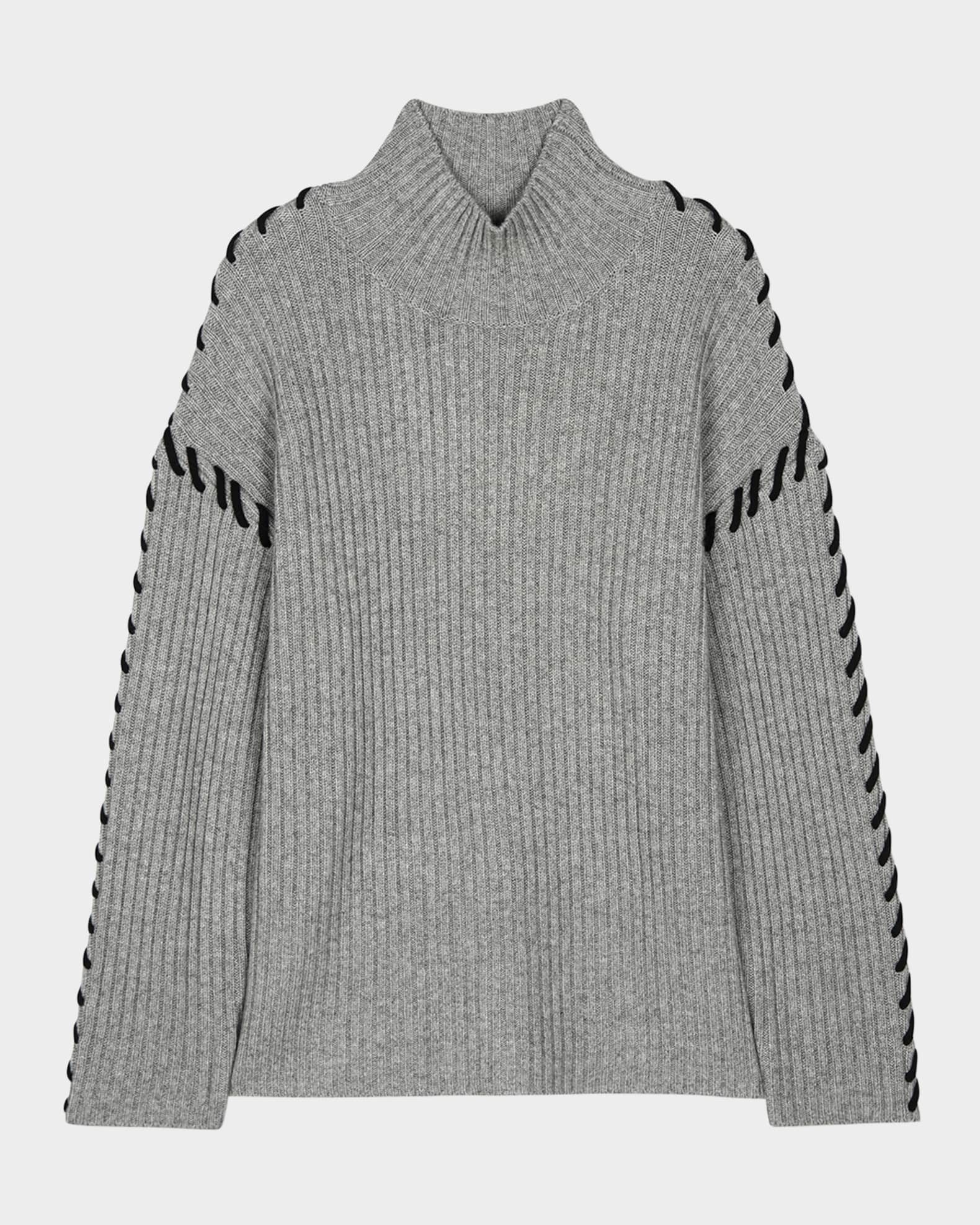 Liam Laced Mock-Neck Sweater  0