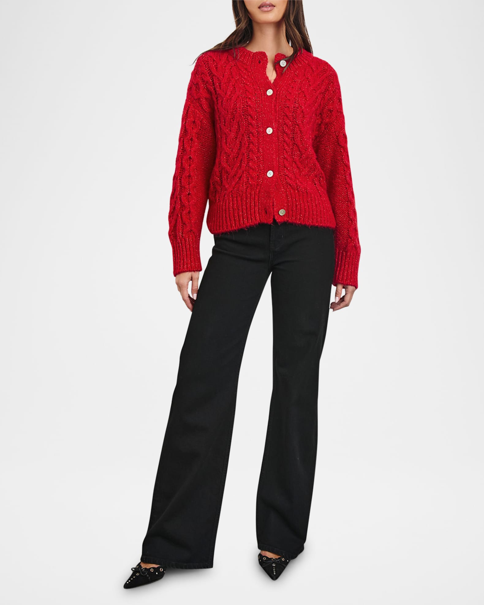 Amelie Cable-Knit Cardigan 1