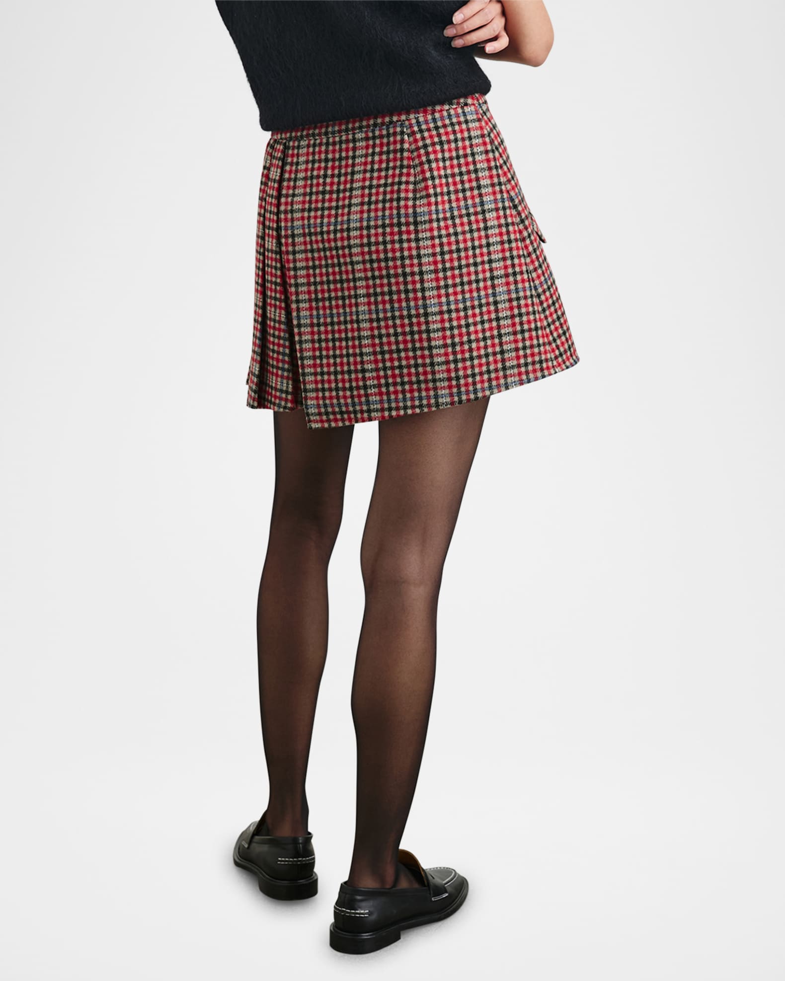 Adriana Pleated Check Mini Skirt  1