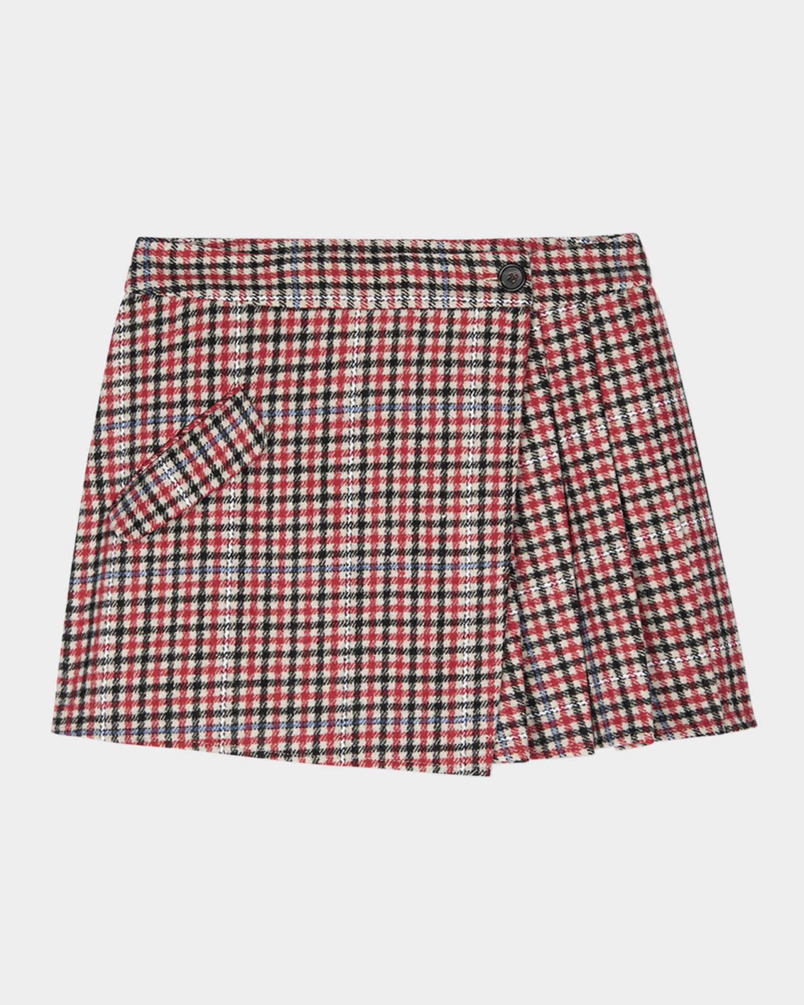 Adriana Pleated Check Mini Skirt  0