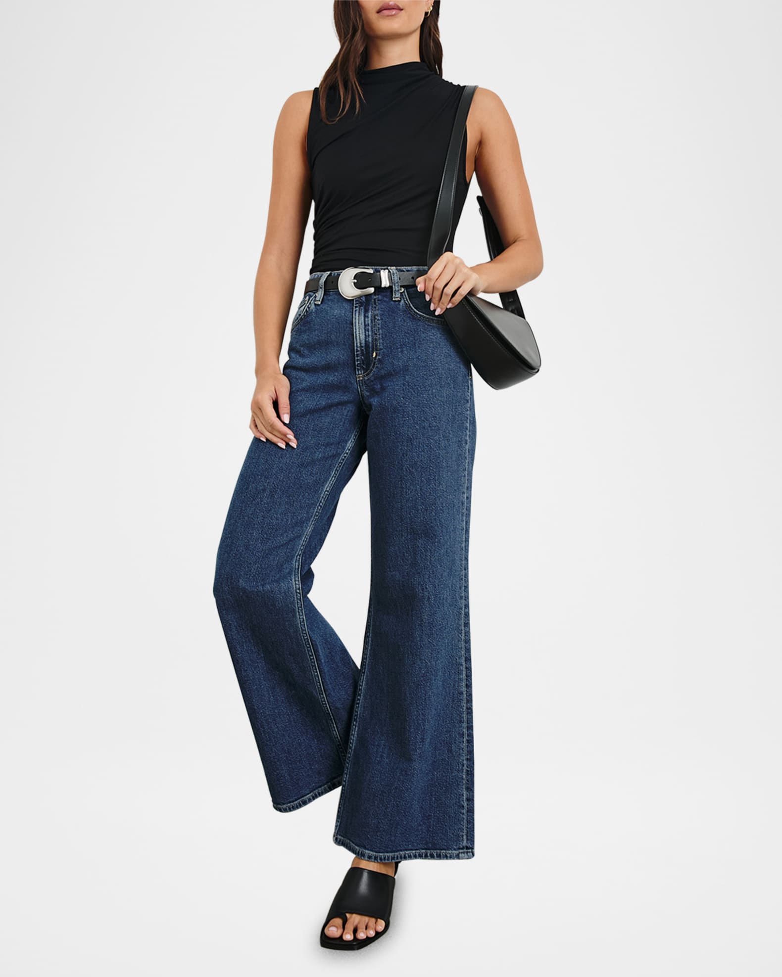 Christen Ruched Mock-Neck Blouse - Thumbnail 2