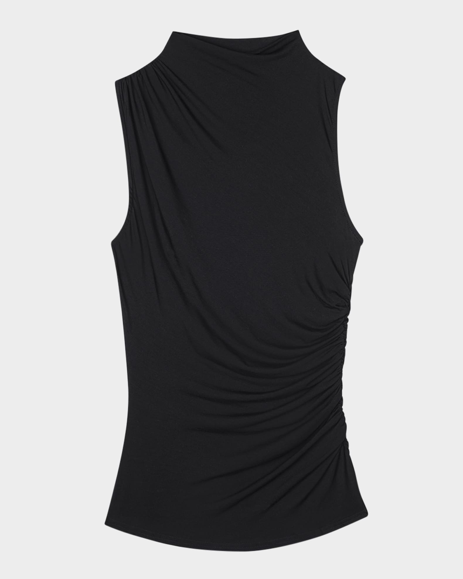Christen Ruched Mock-Neck Blouse
