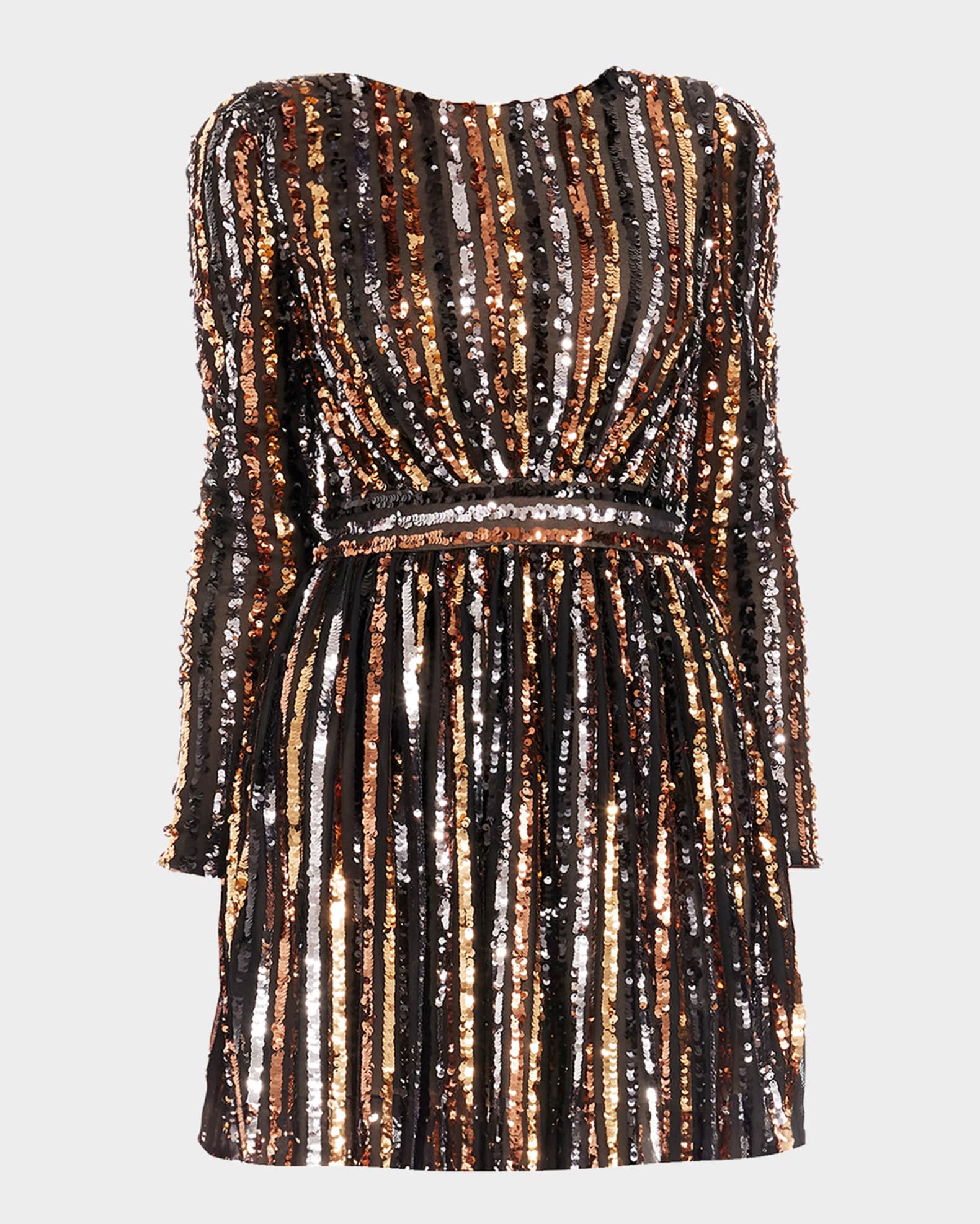 Rome Stripe Sequined Mini Dress 0