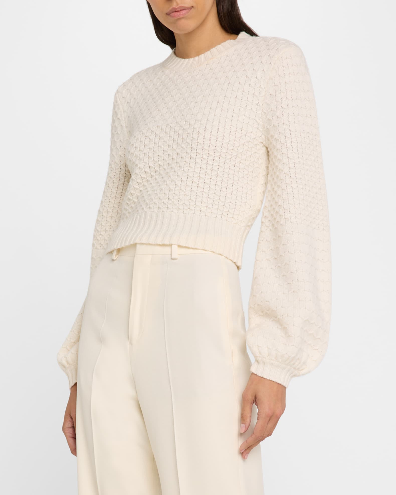 Balloon sleeve cashmere sweater clearance