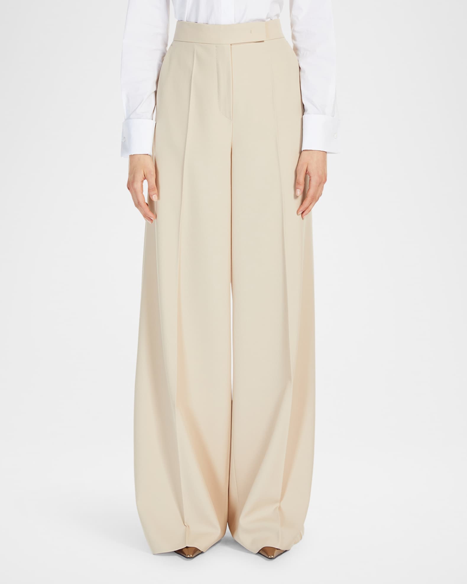Ninfa Wool Wide-Leg Pants 0