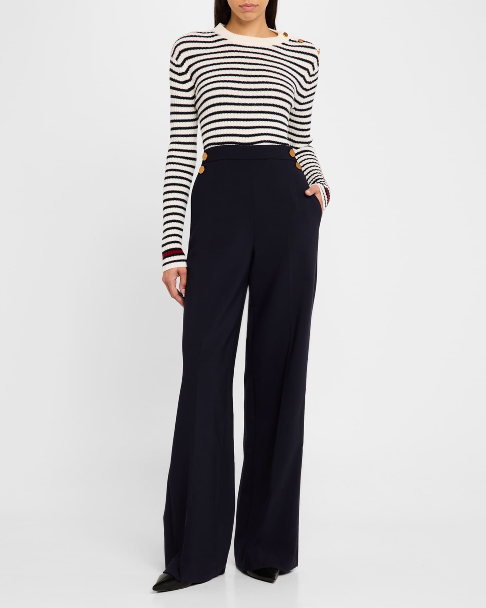 Max Mara Polonia Sailor Wide-Leg Pants | Neiman Marcus
