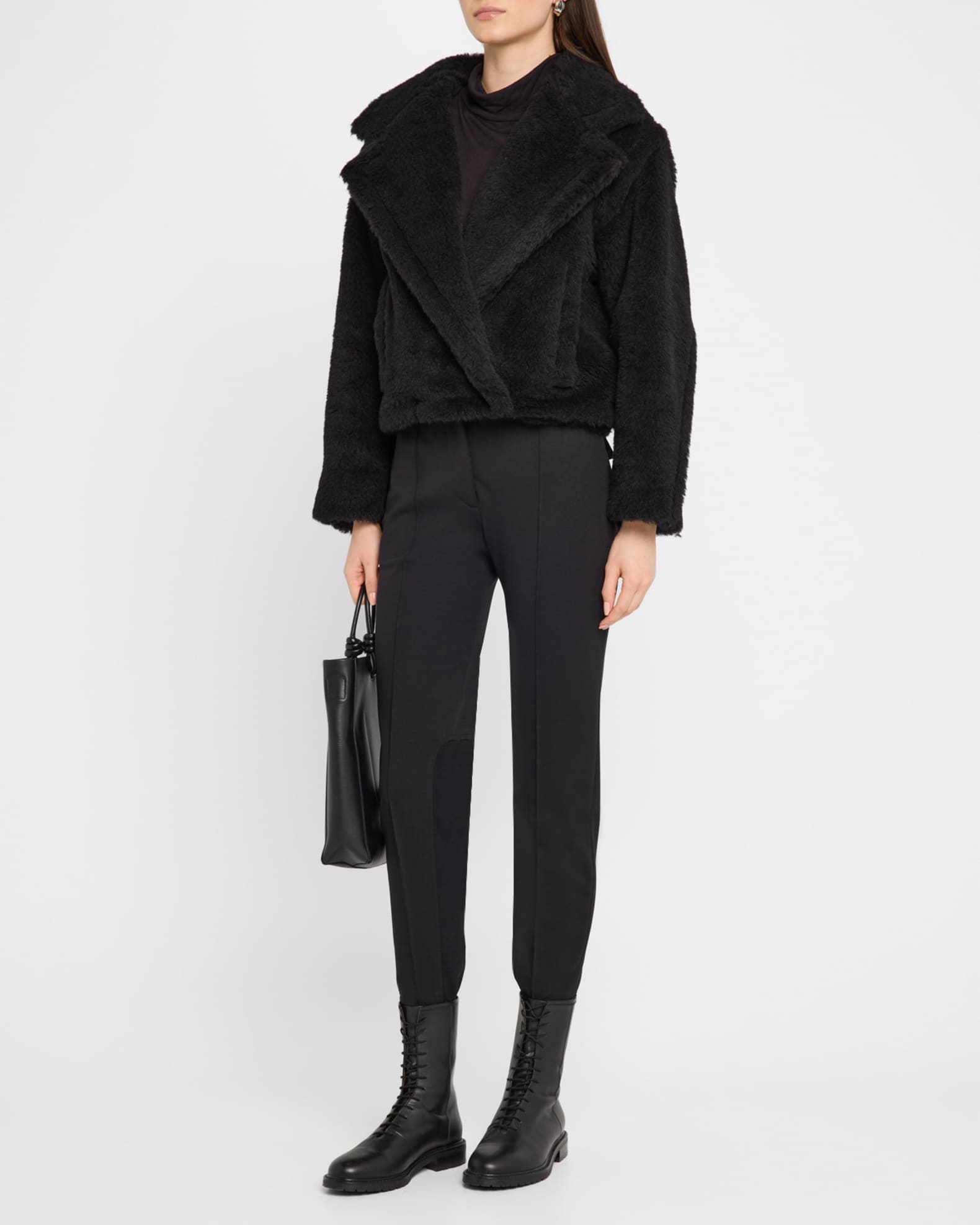 Max Mara Oggeri Short Alpaca Wool Teddy Coat | Neiman Marcus